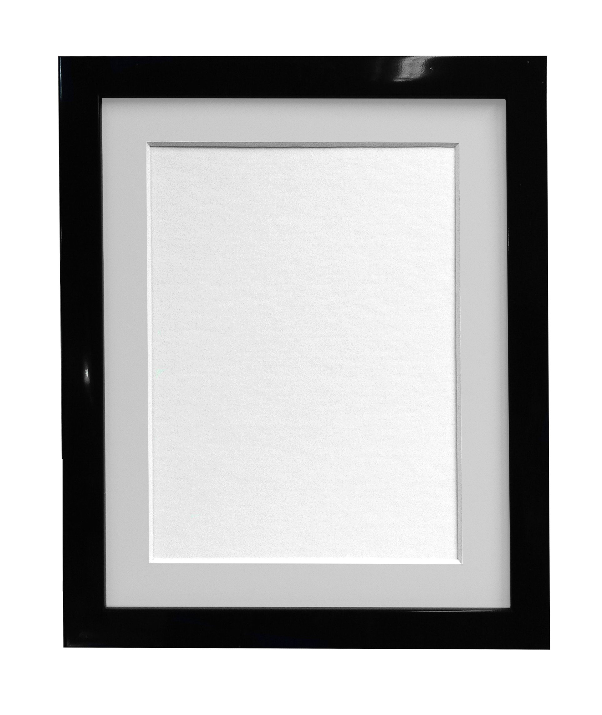 FRAMES BY POST 20mm Black Photo Picture Poster Frame with Light Grey Mount 40 x 40cm For Pic Size 12" x 12" โ image 1