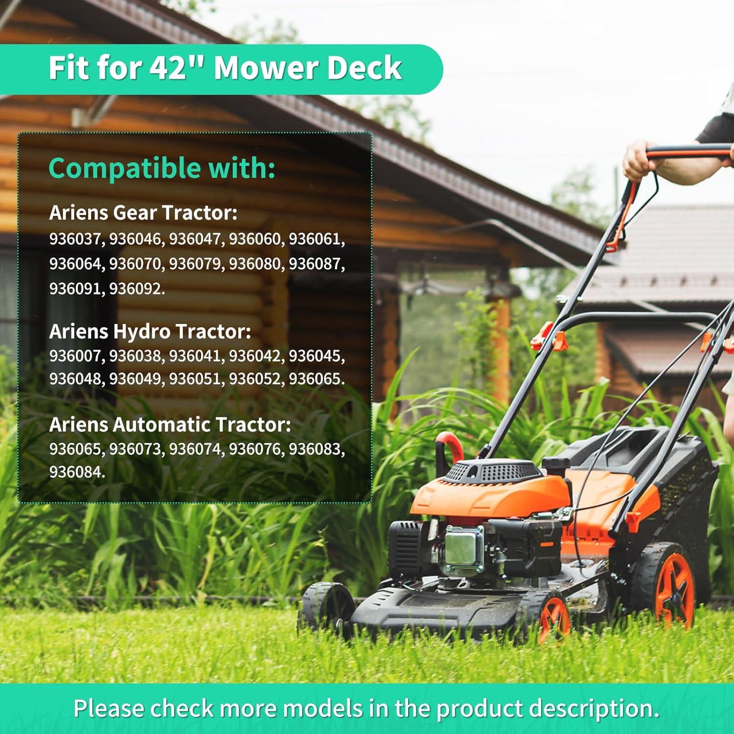 21547175 21547174 Mulching Blades for 42" Mower Deck Compatible with A-riens Gear Hydro Lawn Tractor 936037 936046 936051 936065 936073 936074 936076 936083 936084, 2 Pack