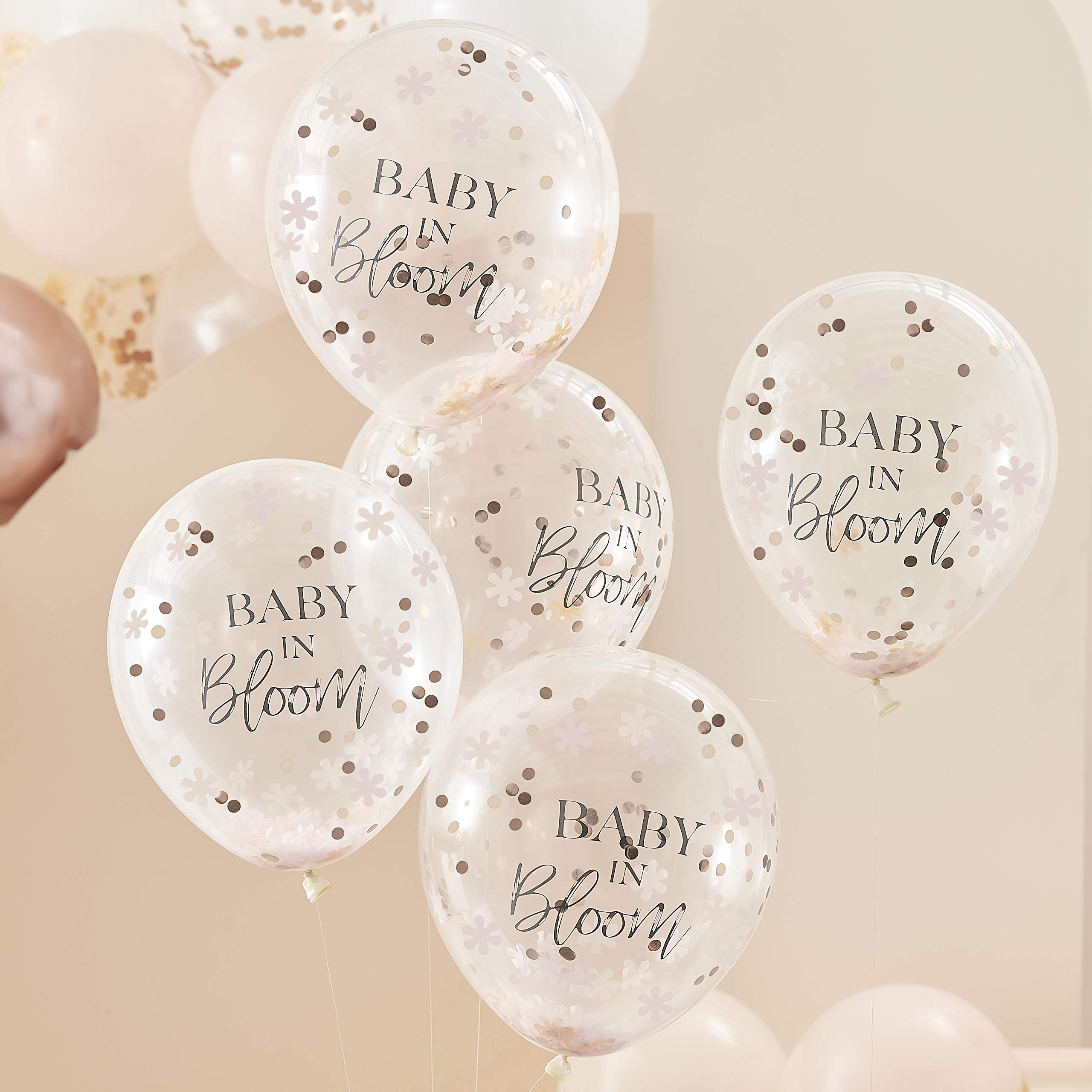 Ginger RayRose Gold Baby Shower Confetti Balloons, One Size