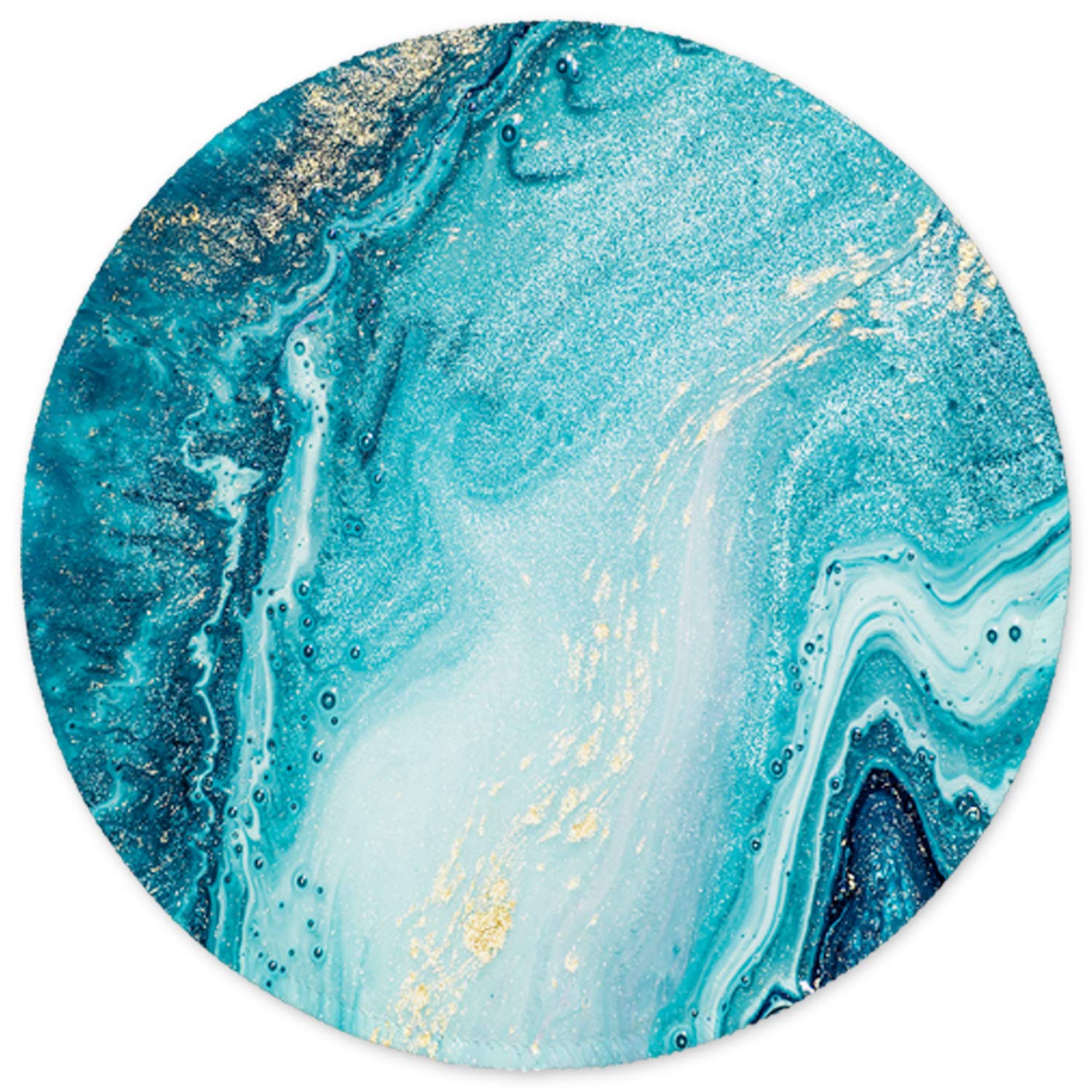 Tappetino per mouse in marmo blu e oro con base in gomma antiscivolo, per computer portatili, ufficio, design per donne, 240 x 200 x 3 mm