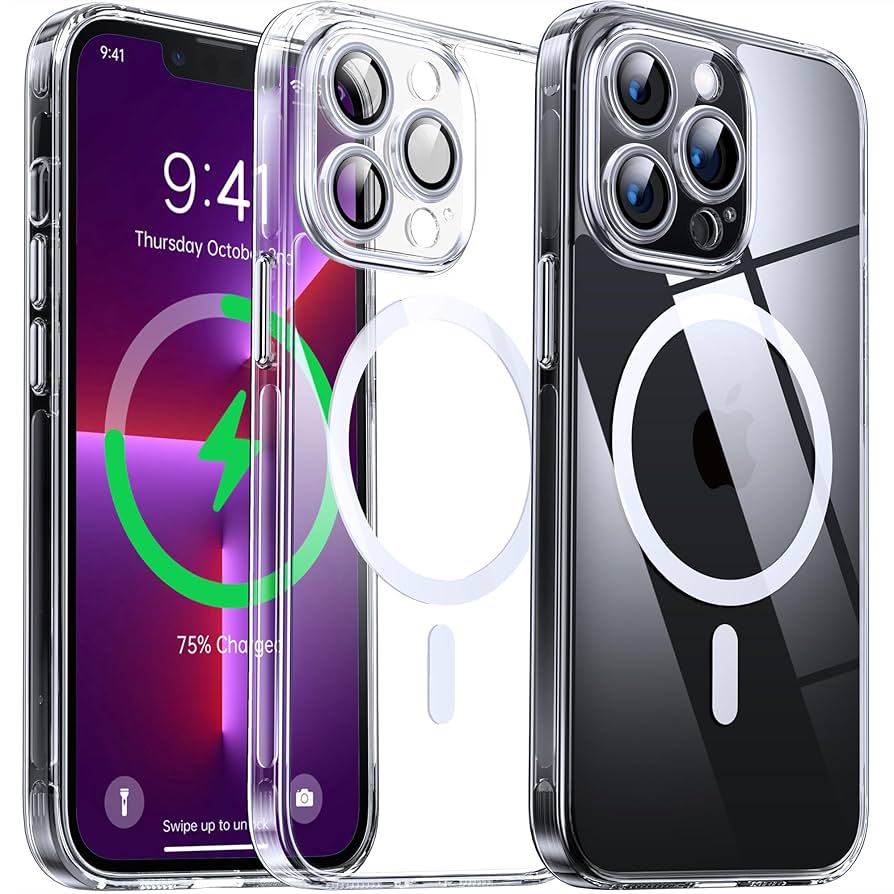 iPhone 13 Pro Max 128GB 透明ケース付き iPhone 13 ProMax用リング型 ストラップホール付き クリアケース