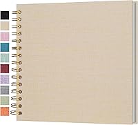 Vista 55 de Álbum de fotos autoadhesivo para scrapbook, páginas grandes, libro de recortes de lino, con capacidad para fotos de 2 x 3, 4 x 6, 5 x 7, 8 x 10