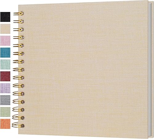 Miniatura 55 de Álbum de fotos autoadhesivo para scrapbook, páginas grandes, libro de recortes de lino, con capacidad para fotos de 2 x 3, 4 x 6, 5 x 7, 8 x 10