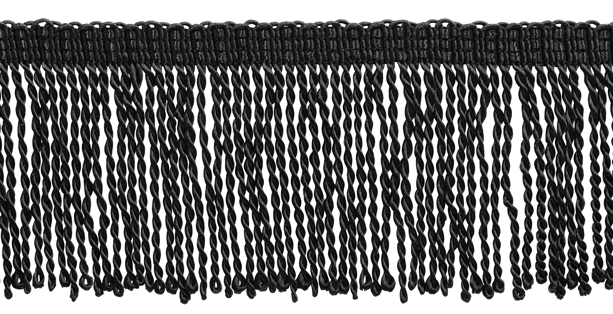 Frange cannetille noire 76mm galon couture ameublement rouleau 9 mètres K9