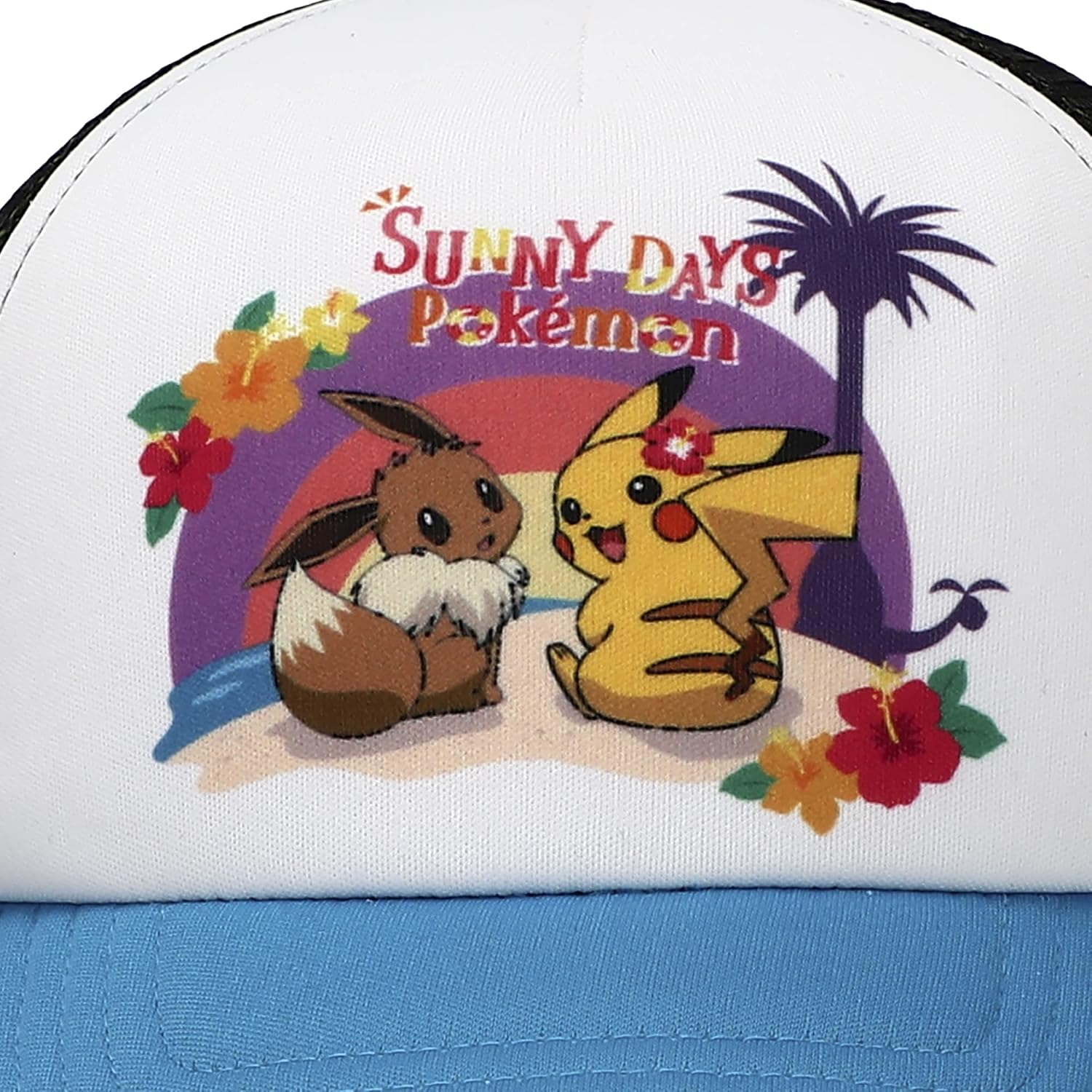 Buy Bioworld Pokemon Pikachu and Eevee Alola Beach White Youth Snapback