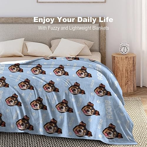 Miniatura 3 de D-Story Manta personalizada con fotos, manta personalizada con cara de mascota, manta para amantes de perros y gatos, manta personalizada para