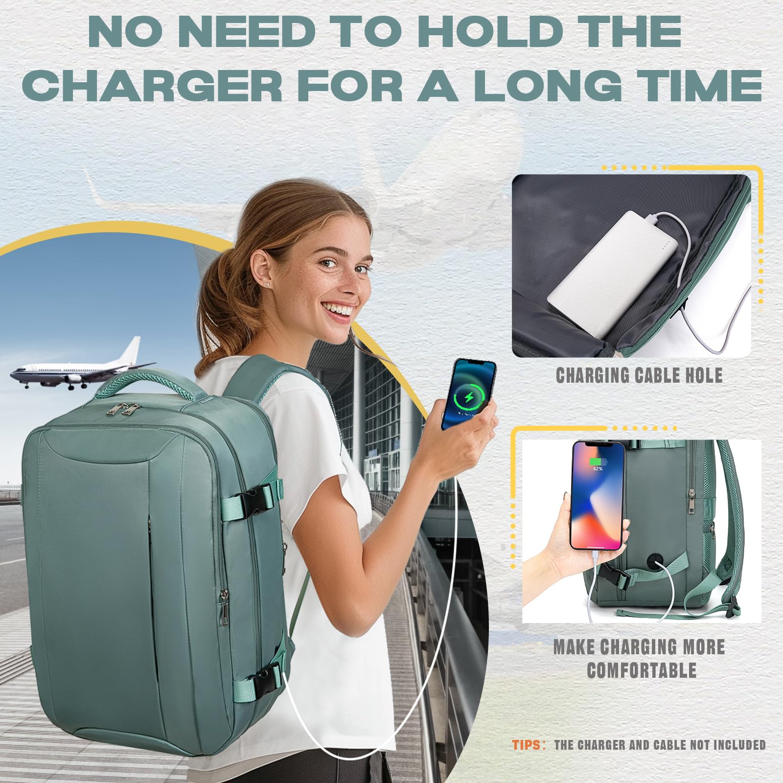 VMIKIV Mochila 40x30x20 Mochila Viaje Cabina Avion 40x20x25 para Ryanair Vueling Wizz Air Equipaje de Mano con Bolsillo Antirrobo Mochila Resistente al Agua con Compartimentos