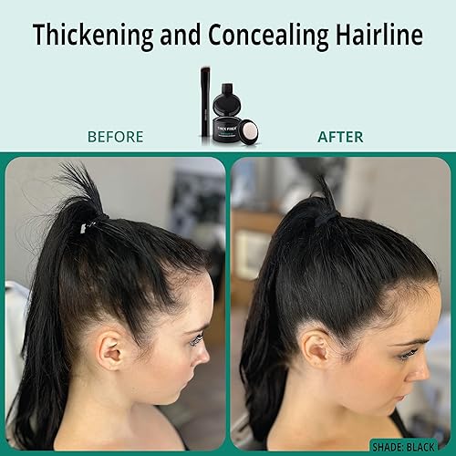 Miniatura 8 de THICK FIBER Polvo de retoque de raíz, polvo de línea capilar para cabello fino, resistente al agua y al sudor, juego de corrector de pérdida de