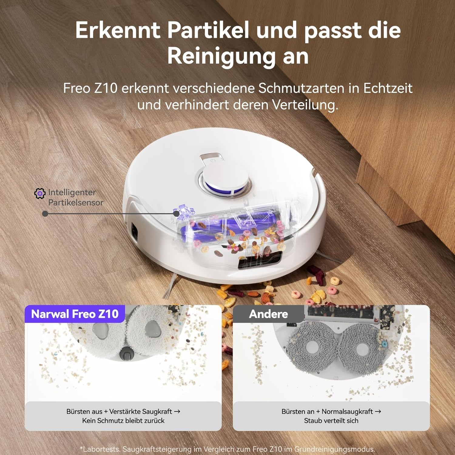 NARWAL Freo Z10 Saugroboter mit Wischfunktion und Anti-Tangle-Bürste