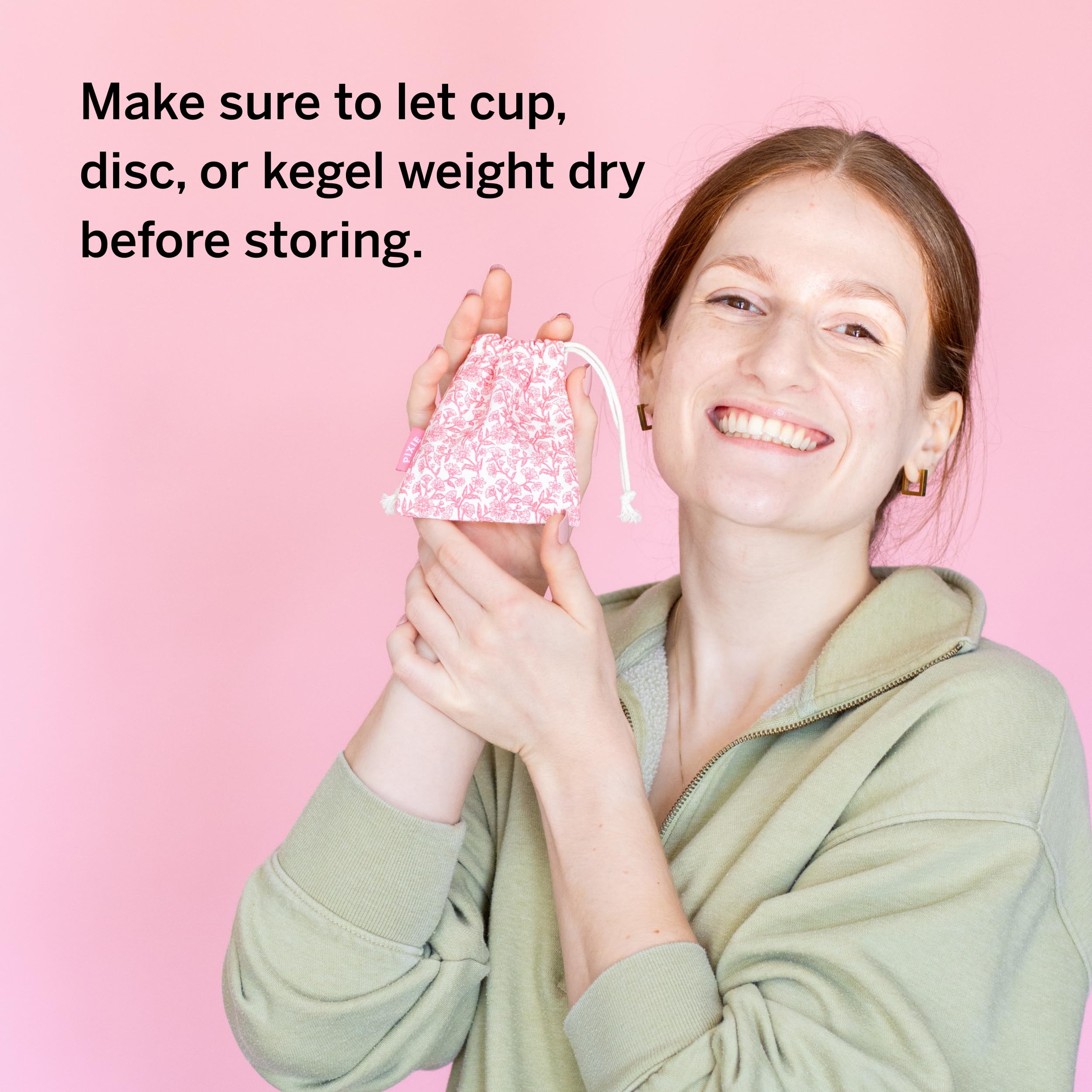 Pixie Menstrual Cup Storage Bag – etui z 100% organicznej bawełny na kubeczek i dysk menstruacyjny oraz kulki Kegla – wielorazowy, oddychający pokrowiec do przechowywania