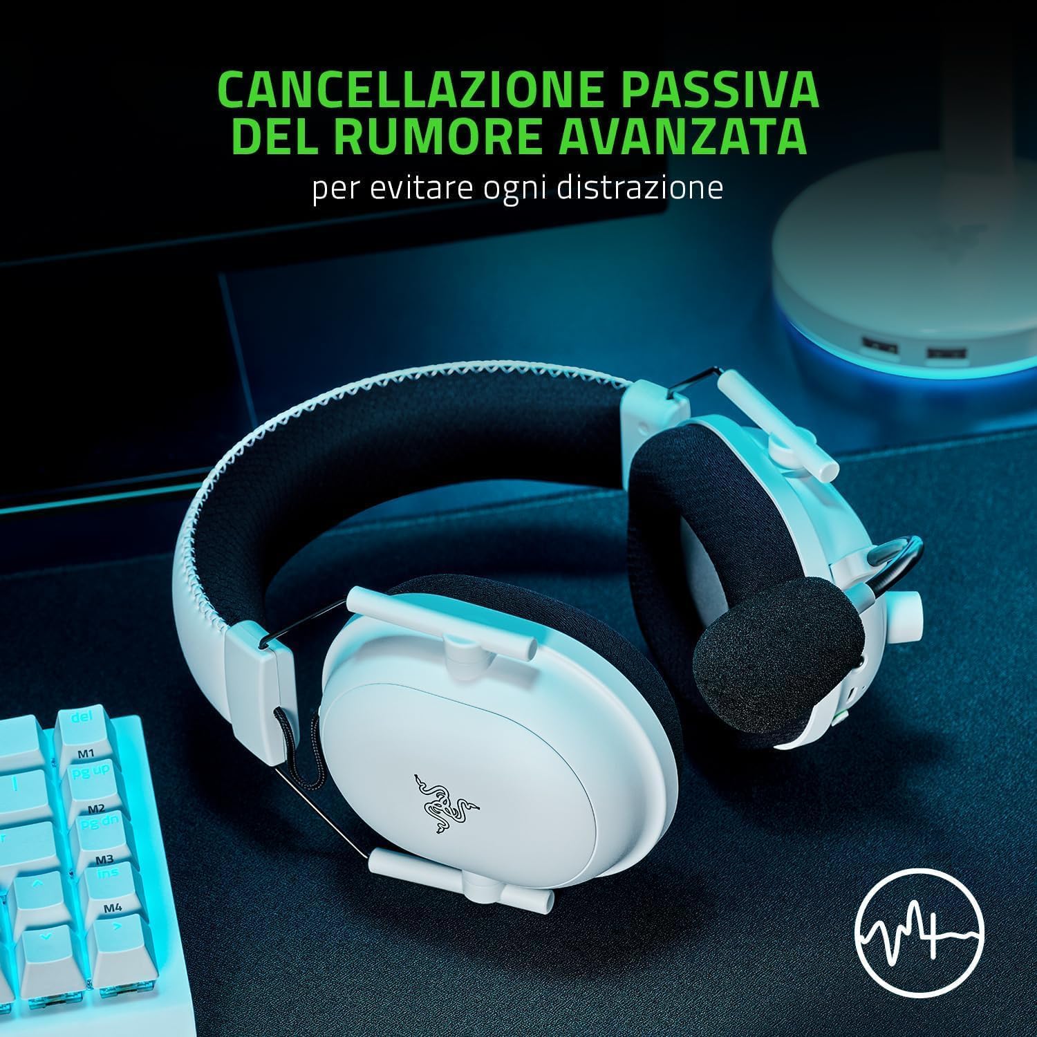 Razer BlackShark V2 Pro per PC Cuffie da gioco Esports Premium senza fili (Cuffie Wireless con Driver da 50 mm, Microfono Supercardioide HyperClear, Bluetooth) Bianco