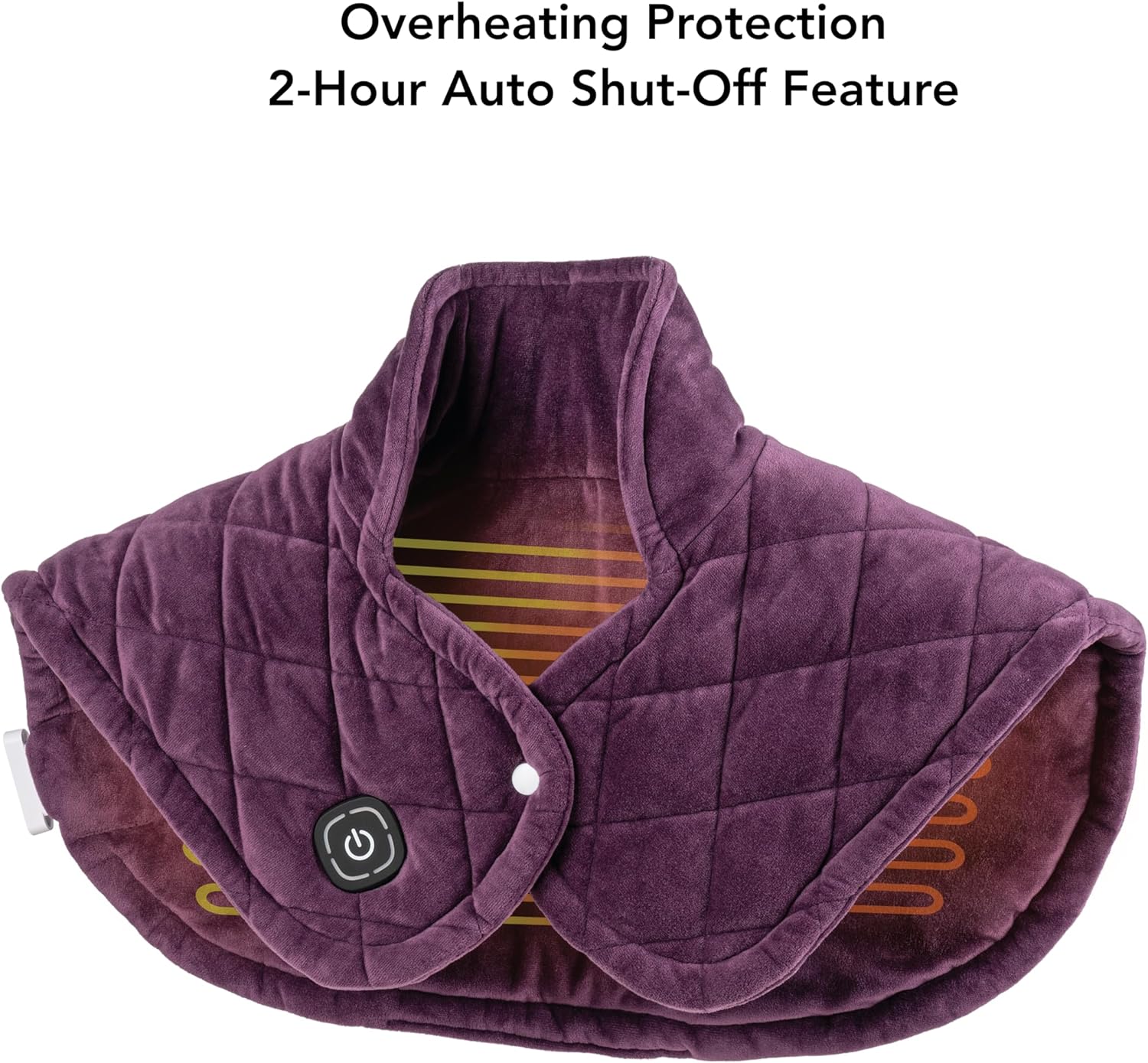 Berkshire Weighted Heating Pad – Faux Suede Fleece Electric Heat Pad for Neck, Shoulder & Back Pain Relief, 4 Heat Settings, Auto Shut-Off, Therapeutic Warmth, Eggplant, 23" x 15.3"