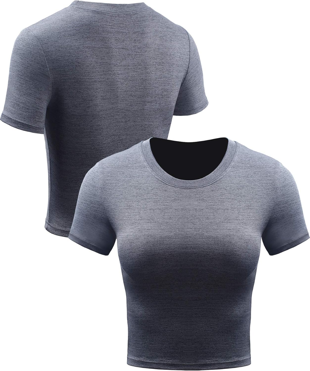 CADMUS Women's Dry Fit Crop Top Yoga Short Sleeve Shirts Crew Neck Athletic Running Tee 3 Pieces - Image 5