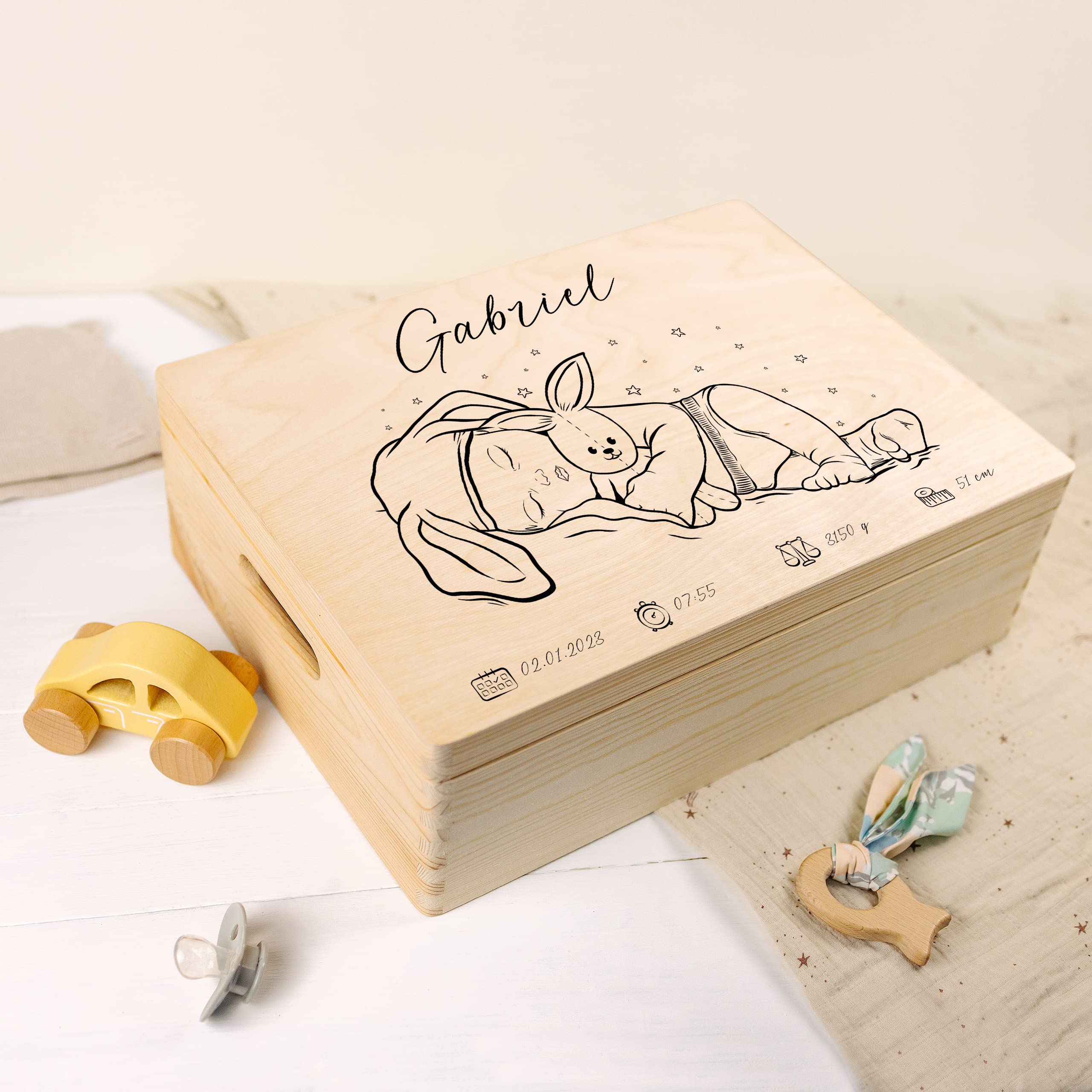 Creative DECO Caja de Recuerdos Personalizada para Bebés/Regalo Niños