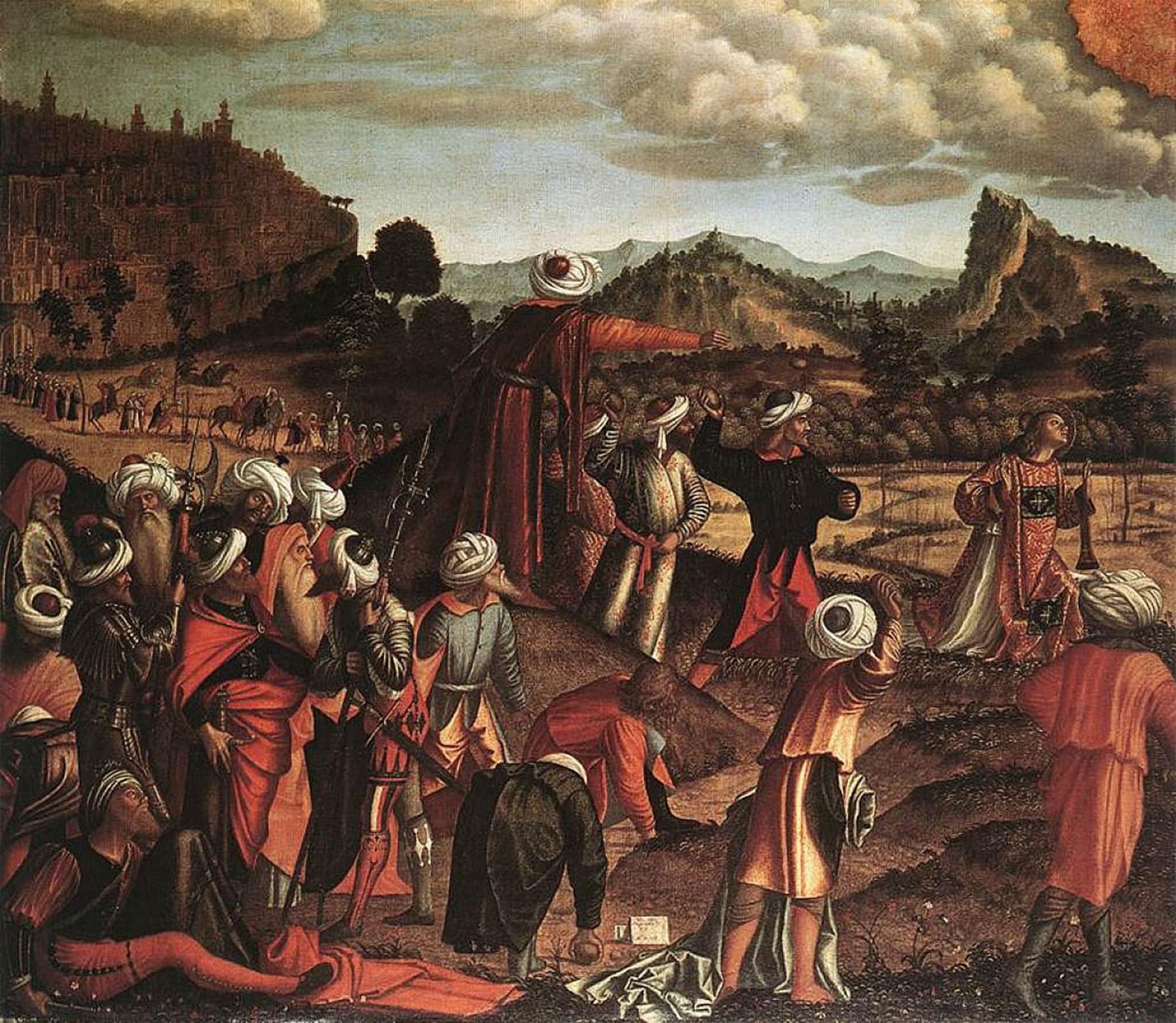POSTERIIk Famous Modern Artwork Art Mural the Stoning of St Stephen by Vittore Carpaccio Oil Paintings Pictures for Home Decor 60x90cm