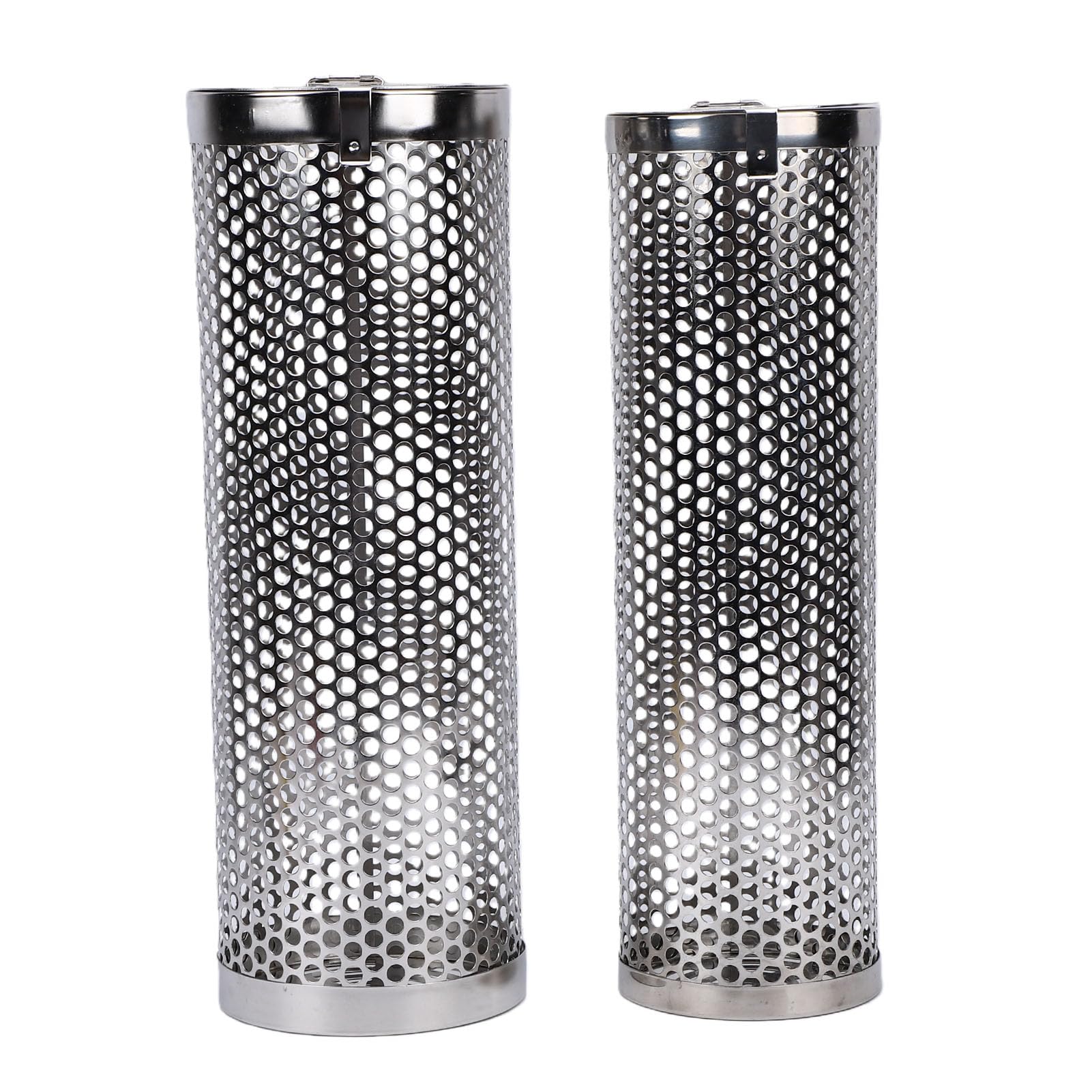 Cestino per Griglia, Cestino per Griglia, Set di Cestelli per Barbecue in Acciaio Inossidabile 304, Coperchio Incernierato per Circolazione del Calore a Rete Aperta, 2 Dimensioni, con