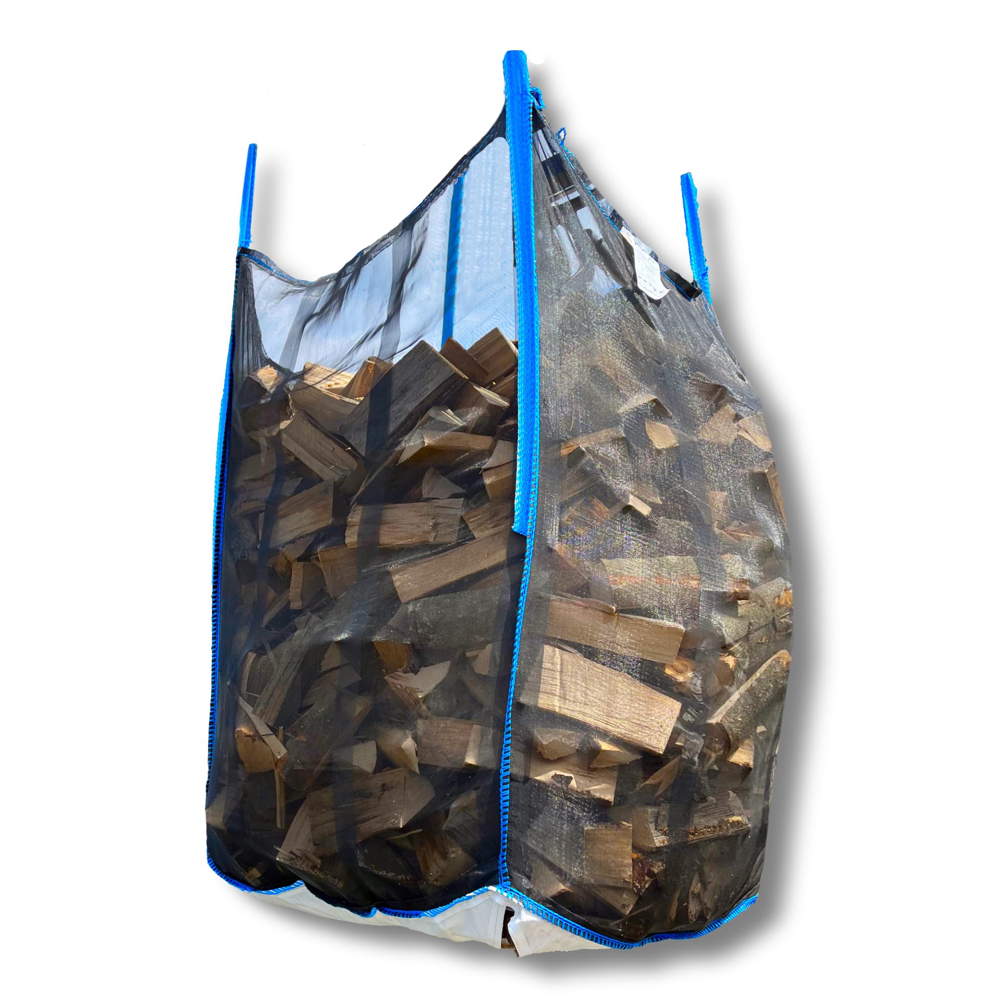 DM, Pellicola in Legno Big Bag 100 x 100 x 160 cm, 1 Pezzo, SWL 1.000 kg, Robusto Bag Con Rete e Fondo Stellato, Pack per Legna da Ardere, Stabile e Riutilizzabile
