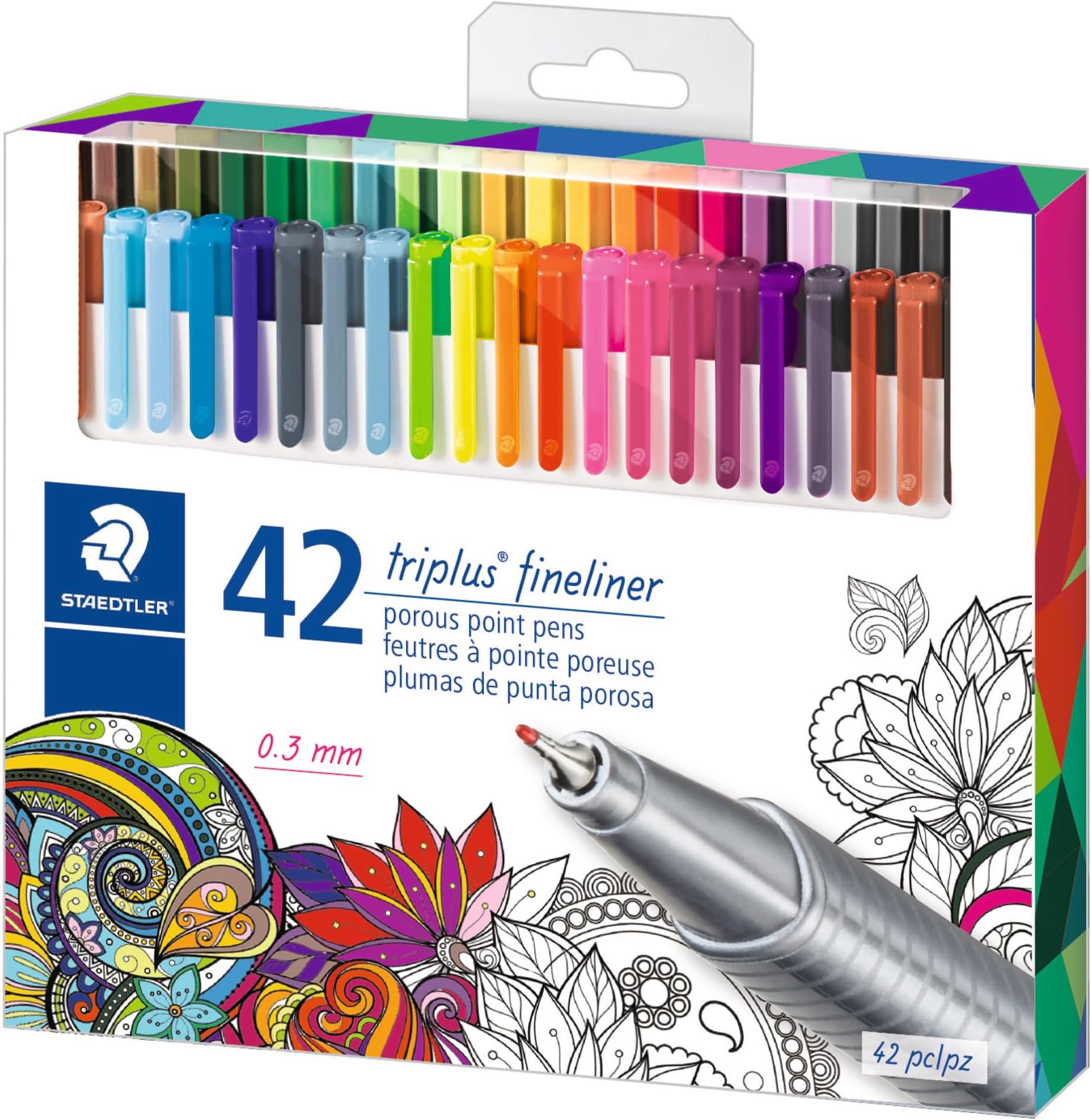 STAEDTLER Triplus Fineliner Pens, .3mm, Metal Clad Tip, 20