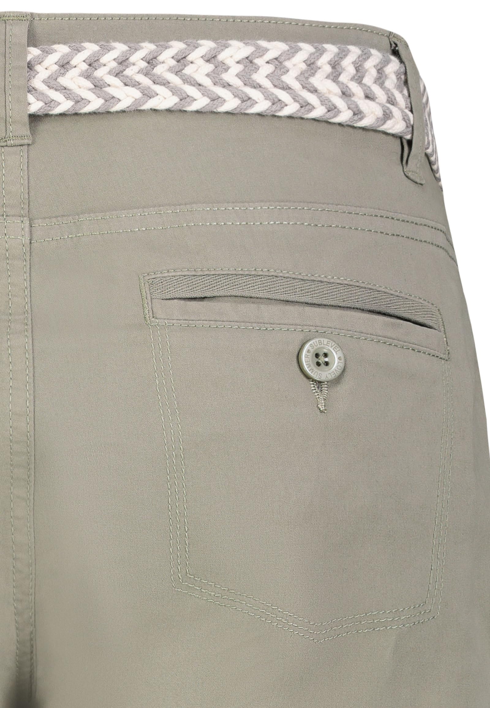 Sublevel Damen Denim Bermuda Chino Stretch Cargo Shorts mit Aufschlag Bequeme Kurze Hose im Used Look