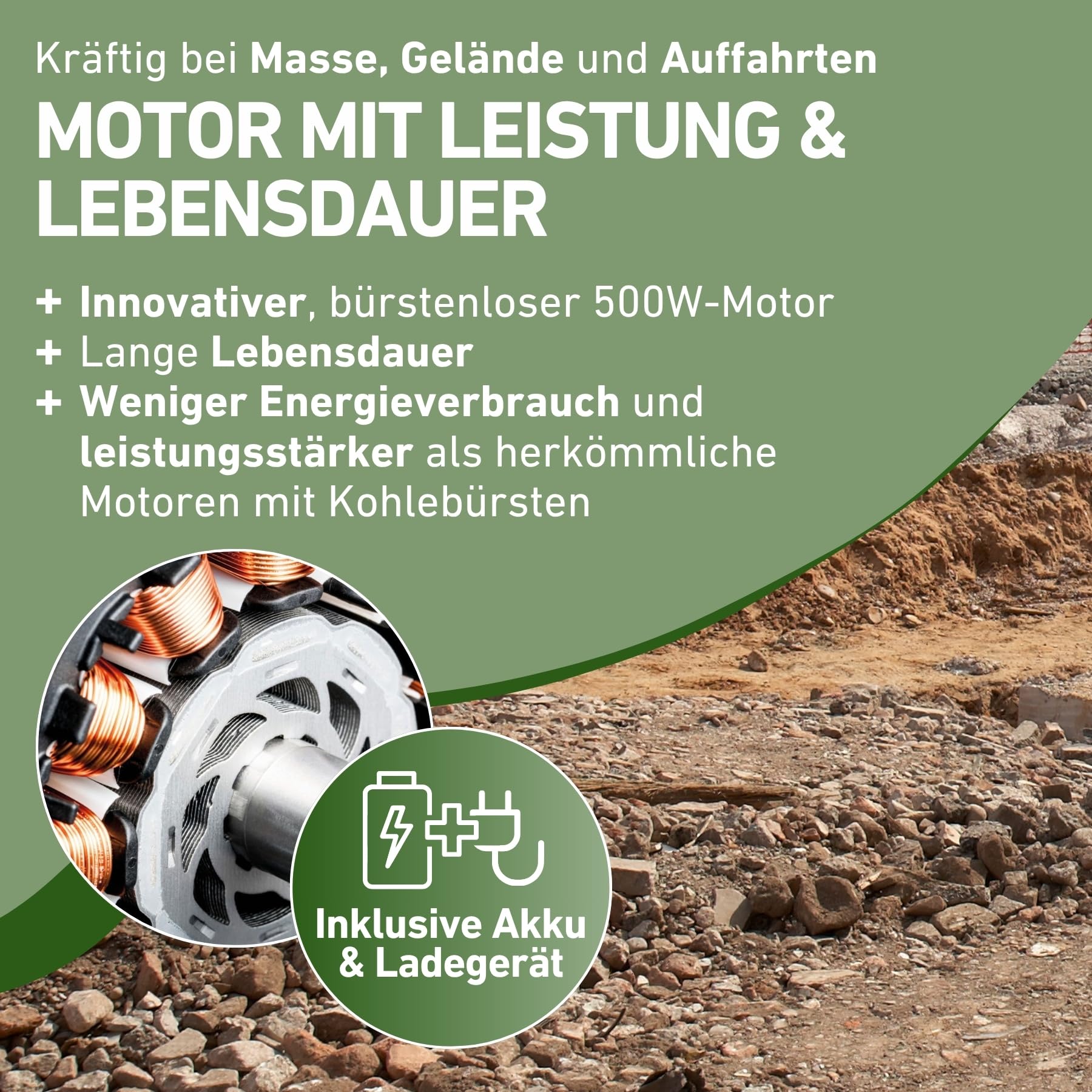 Extol Craft elektrische Schubkarre mit Akku, 500 W, 80 L Mulde & 150 kg Traglast, leistungsfähige Motorschubkarre, Offroad-taugliche Akkuschubkarre, mit Zwei 12V Blei Batterien