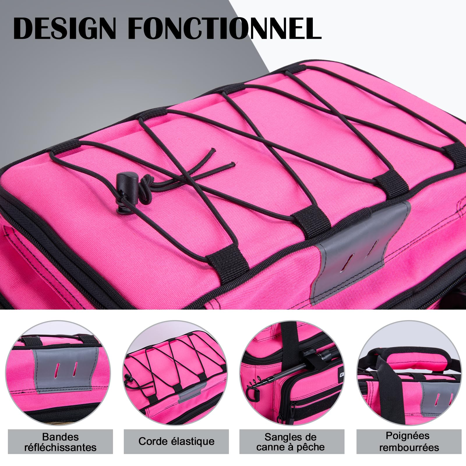 Goture Sac de pêche imperméable, Sangles réglables et Fond antidérapant