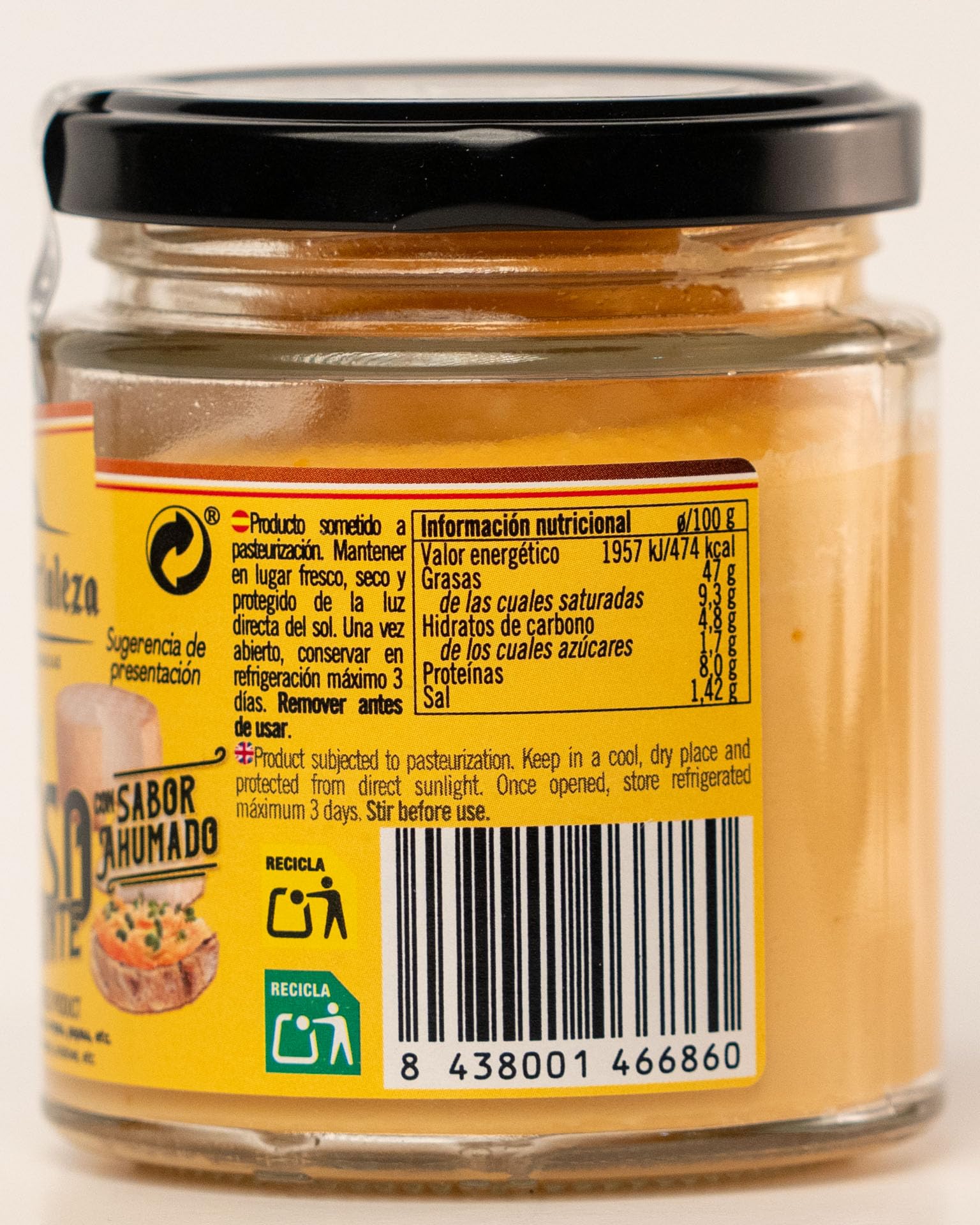 Argodey Fortaleza Crema de Queso Ahumado Picante 200g | Salsa Cremosa para Untar en Patatas, Pan, Tostadas, Sándwiches, Tacos, Nachos, Arepas, Empanadas y para Acompañar Carnes y Pescados