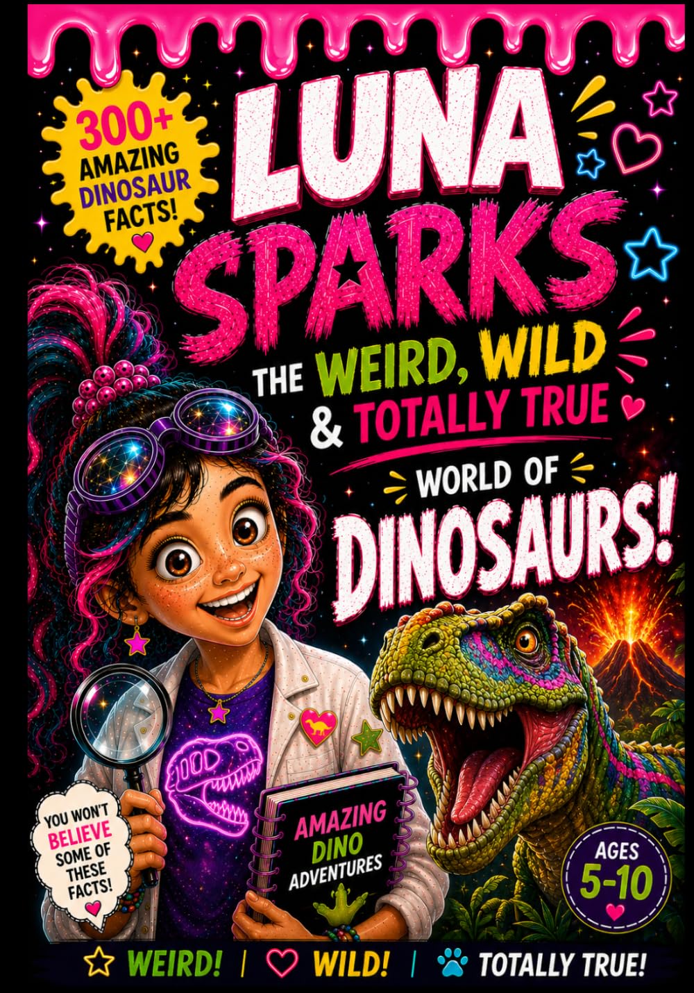 Luna Sparks: The Weird, Wild & Totally True World of Dinosaurs: 300+ Mind-Blowing Dinosaur Facts for Curious Kids Ages 5–10 | Fossils, Flying ... (Luna Sparks’ Weird, Wild & Wonderful World)