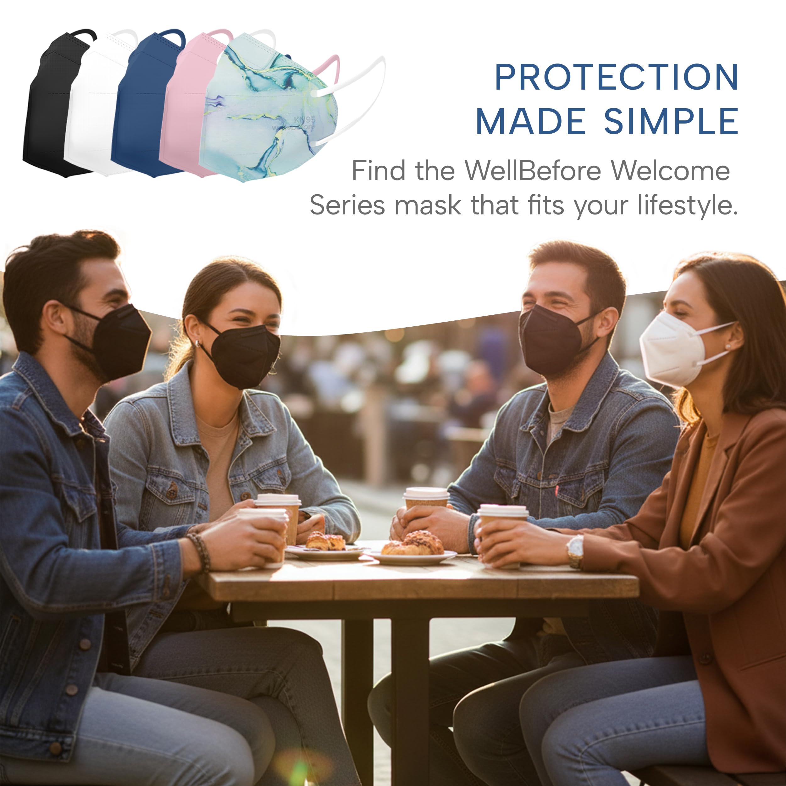 Well Before Welcome Series KN95 Face Mask, Medium, Pack of 50