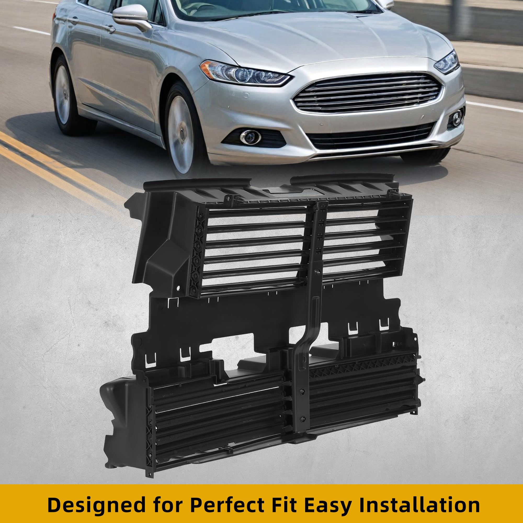 Frt Body Radiator Shutter Black Shutters Radiator Shutter Assembly For 2013-2019 Ford Explorer ...