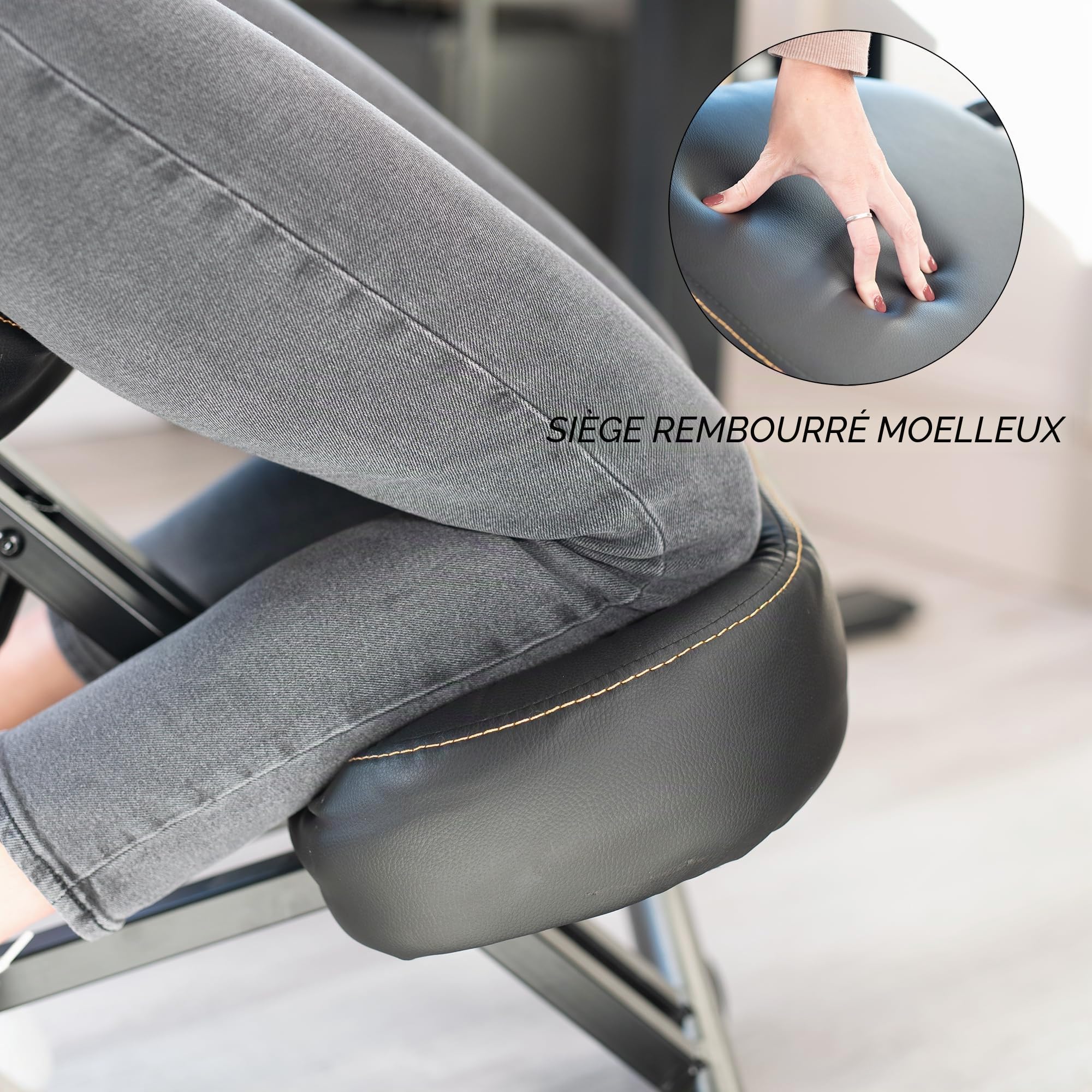 Fauteuil à genoux VIVO DRAGONN DN-CH, métal, noir, taille unique
