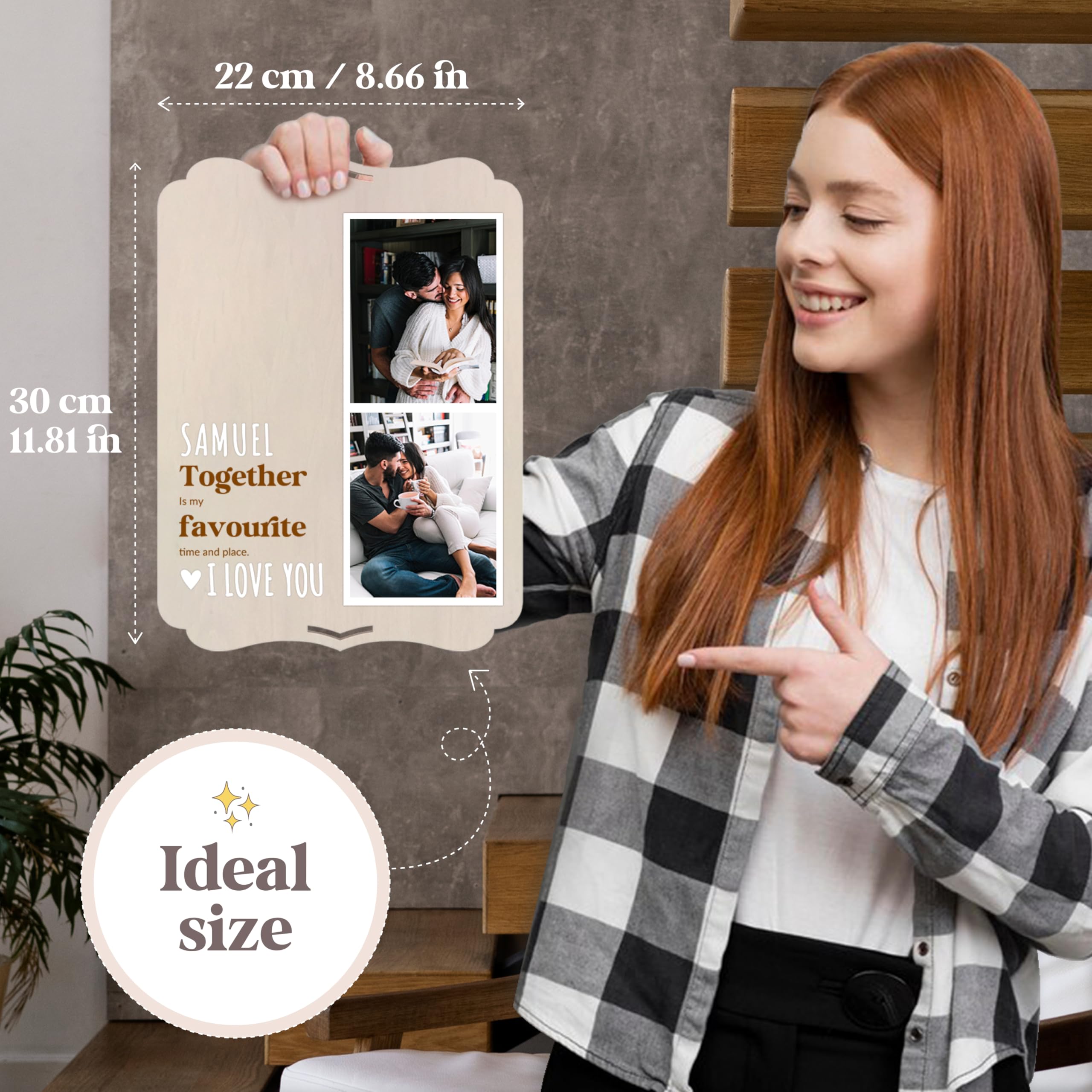 nagu® Wooden Multiple Photo Frame, 22x30cm A4 Frame with Table Stand and Hanging Hole, Personalized Gift Card - Image 3