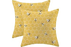Set of 2 Bee Outdoor Throw Pillow Covers