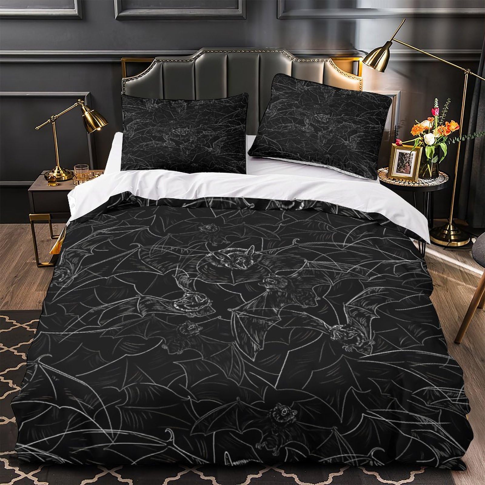Parure de lit chauve-souris en microfbre 135x200cm pour lit simple enfant