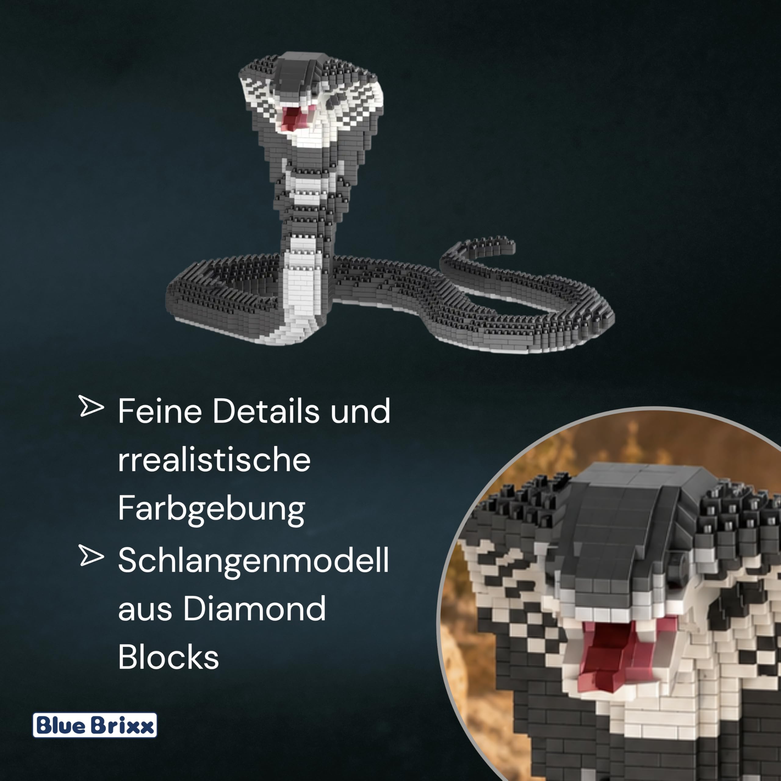 BlueBrixx Pro 108598 – Cobra (Diamond Blocks) in mattoni Lego con 2016 componenti