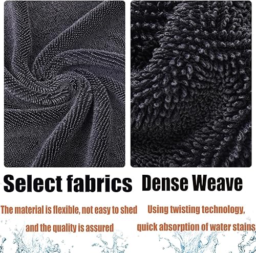 Miniatura 3 de Toalla de secado brillante XXL para baño, paño de microfibra de pelo giratorio, toalla de secado de 15.7 x 23.6 in, eliminación de agua en ducha y