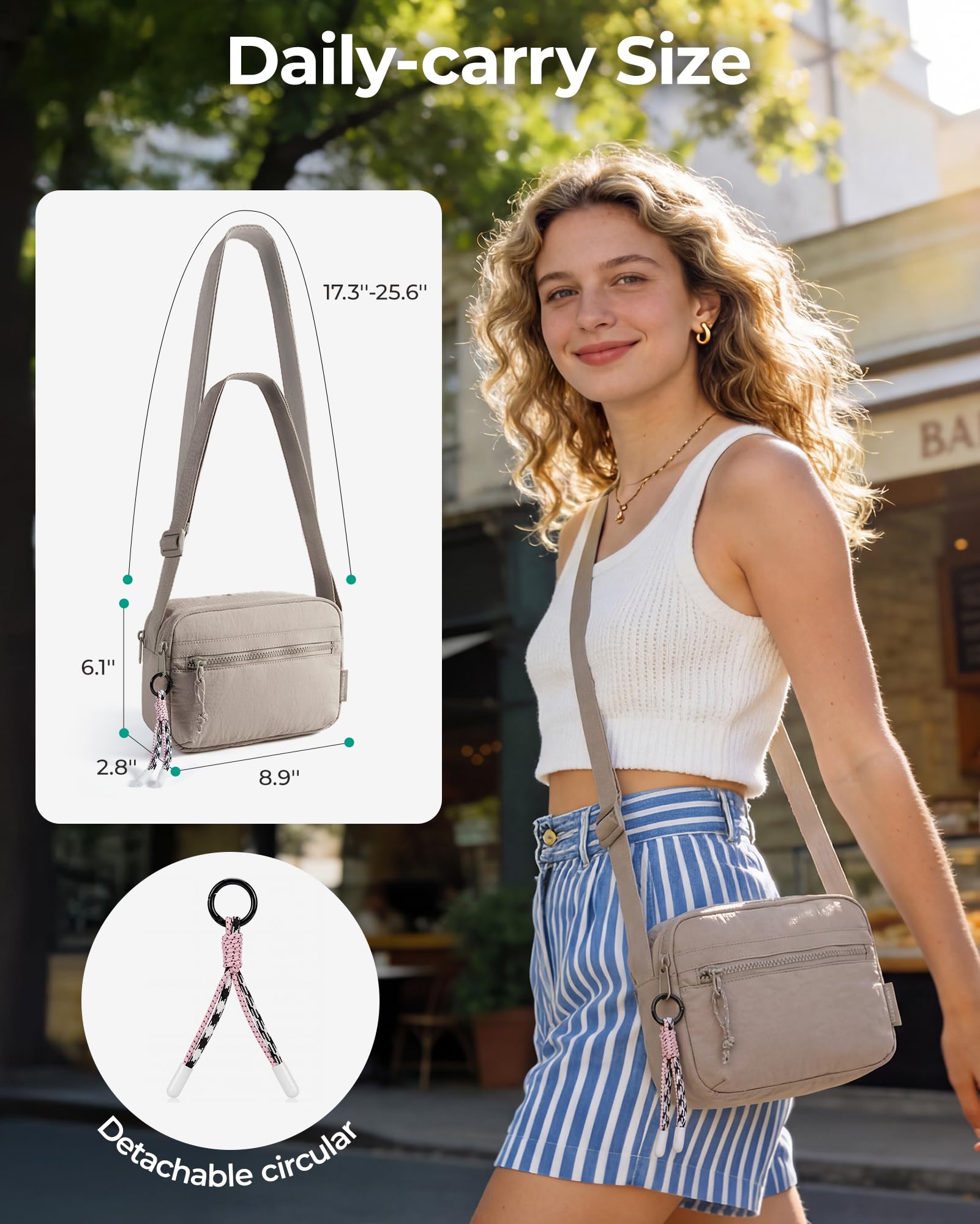 BAGSMART Cross Body Purse, Small Crossbody Bags for Women Travel Purse, Casual Shoulder Handbag Wallet — view 4