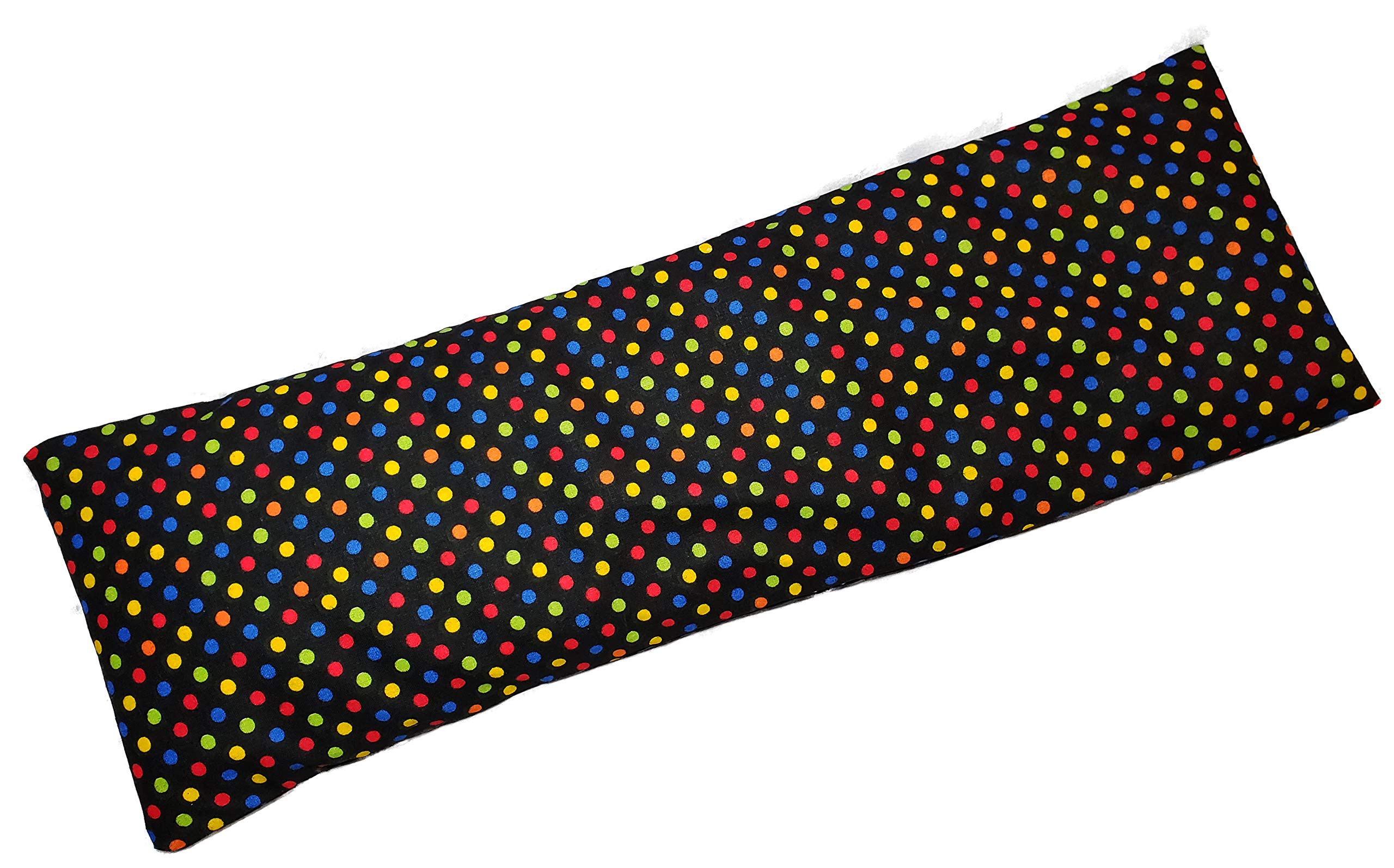 Microwavable Corn Filled Heating Pad and Cold Pack/Washable 100% Cotton Cover (Polka Dot - Multi Color, 5.25in W x 17.25in L)