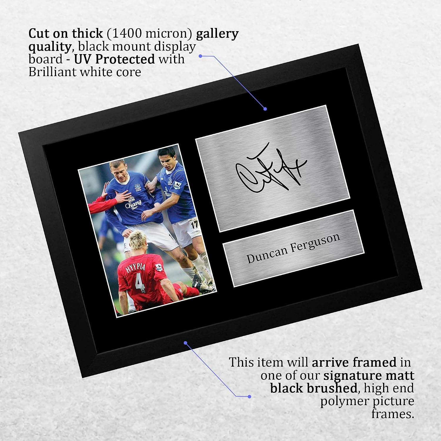 HWC Trading Duncan Ferguson Gift Signed FRAMED A4 Printed Autograph Everton Gifts Photo Display, (Framed) Duncan Ferguson - Image 4