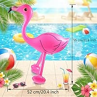Vista 3 de Yaomiao 24 decoraciones inflables de flamenco rosa, 22 pulgadas, para fiesta de piscina, patio, césped, accesorios para playa, eventos