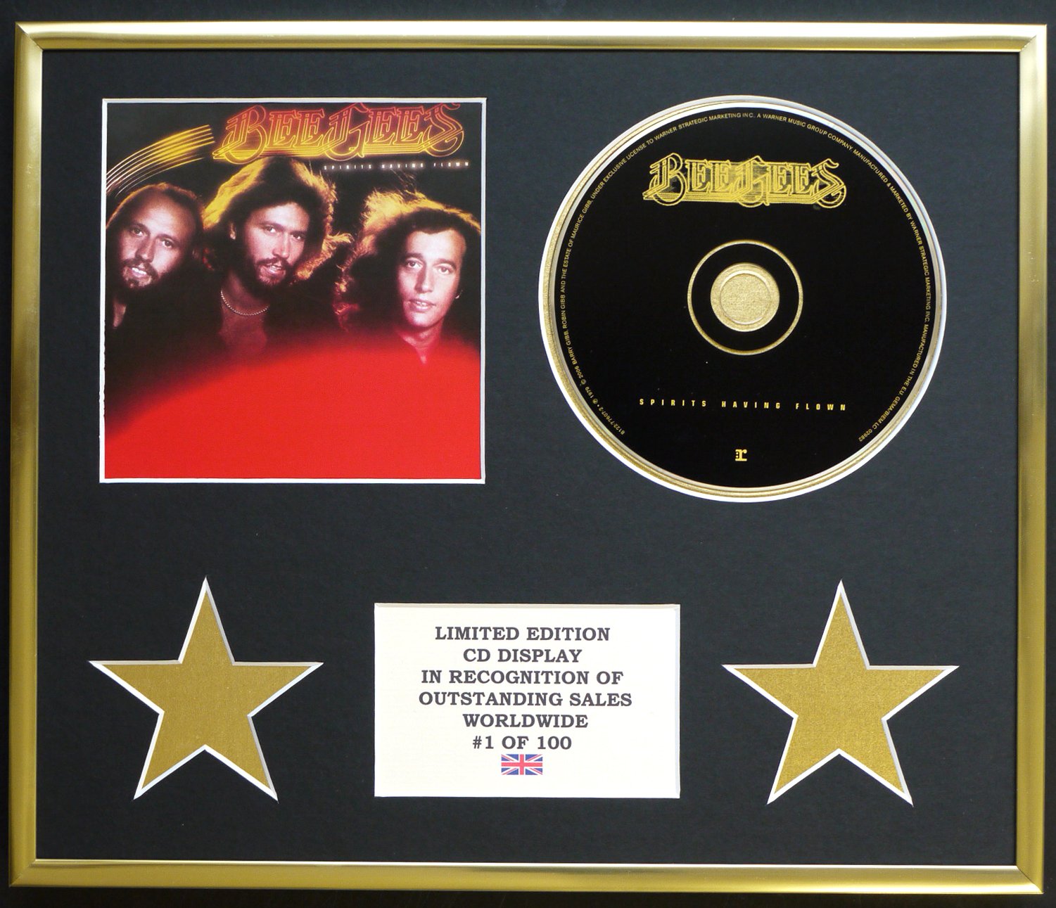 Limited Edition Cd Display Gold Bee Gees/Cd Display/Limited Edition/Coa/Spirits Having Flown