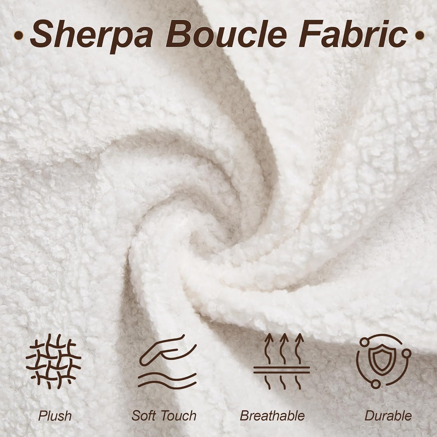 87" Sherpa Boucle Cloud Couch with Ottoman, Modern 3 Seater Sofa with Solid Wood Legs 25" Extra Deep Seat Comfy Thick Cushion Upholstered Sofa Couches with 3 Pillows for Living Room, White
