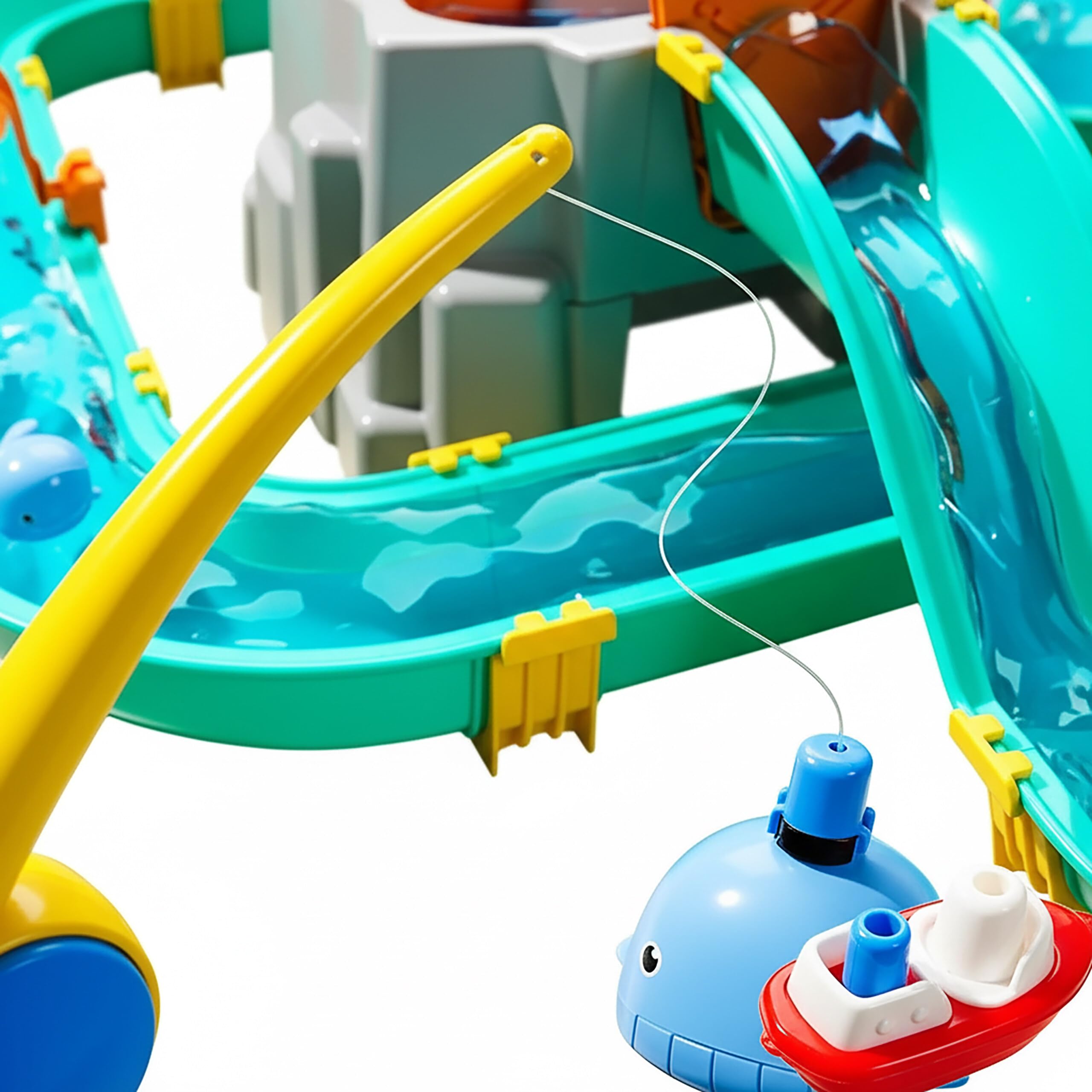 Relaxdays Pista de Agua para niños, Exterior, con Barcos y cañas, plástico Multicolor, 71x71x101 cm