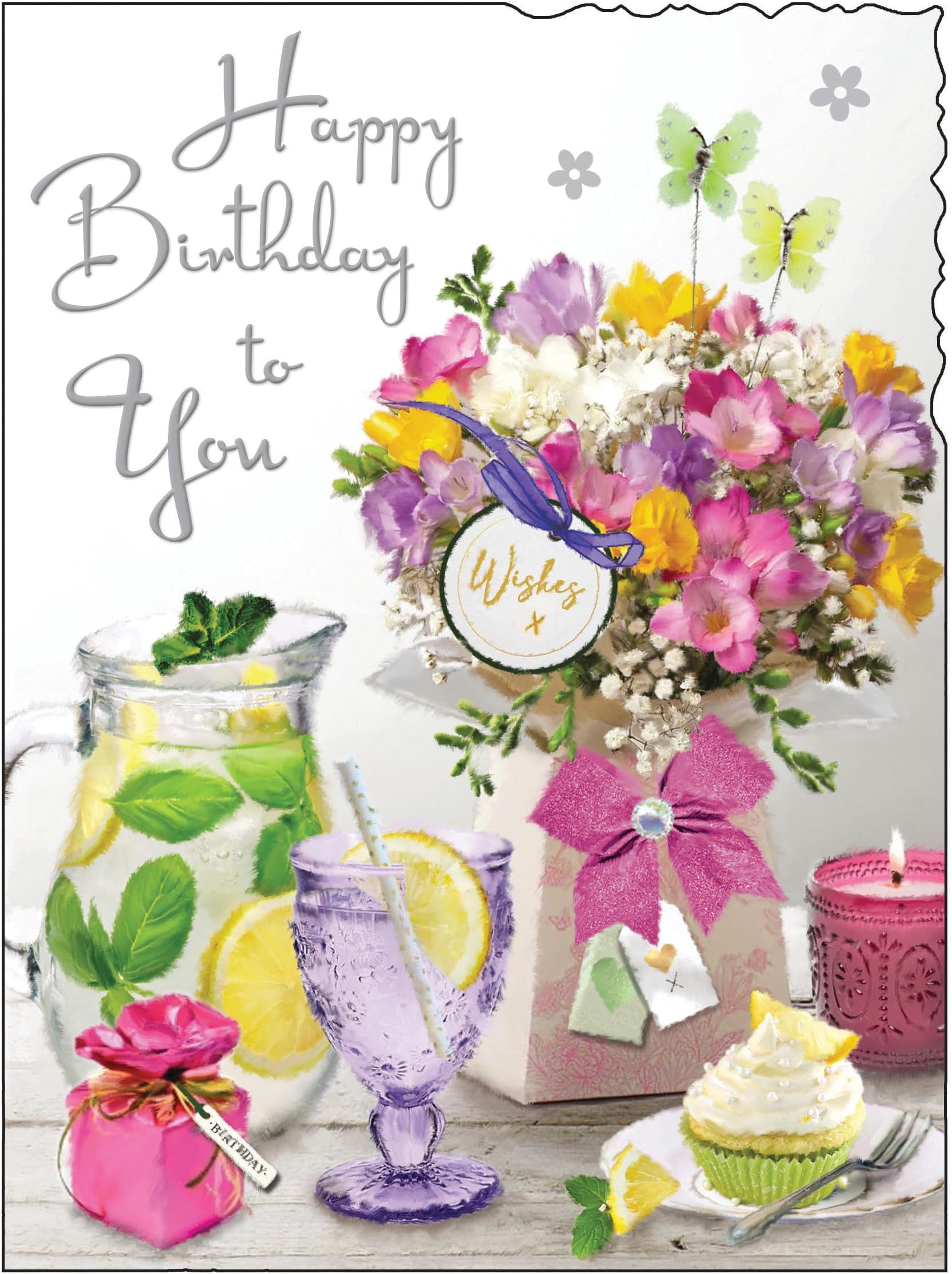 Jonny Javelin Female Birthday Card - Happy Birthday Card With Floral