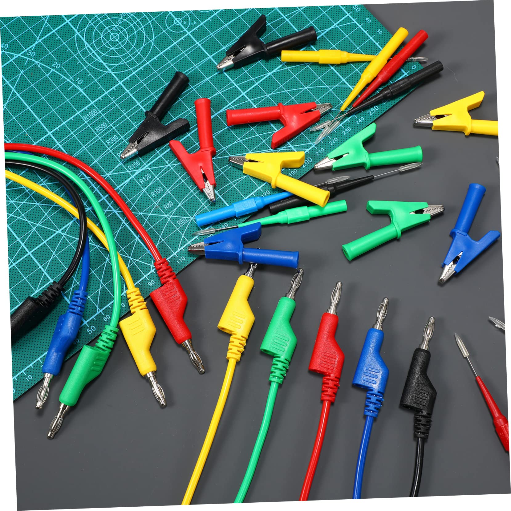 Set di Cavi con Pinze Coccodrillo per Tester Multimetro Elettrico