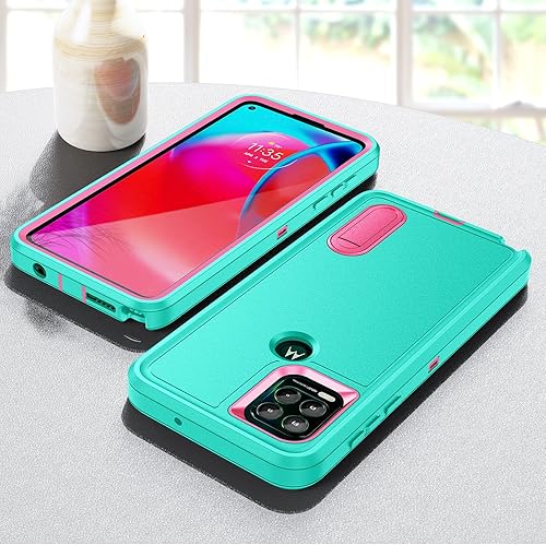 Miniatura 8 de IDweel Funda para Moto G Stylus 5G con soporte, 3 en 1, a prueba de golpes, ajuste delgado, híbrida, resistente, cubierta de policarbonato duro,