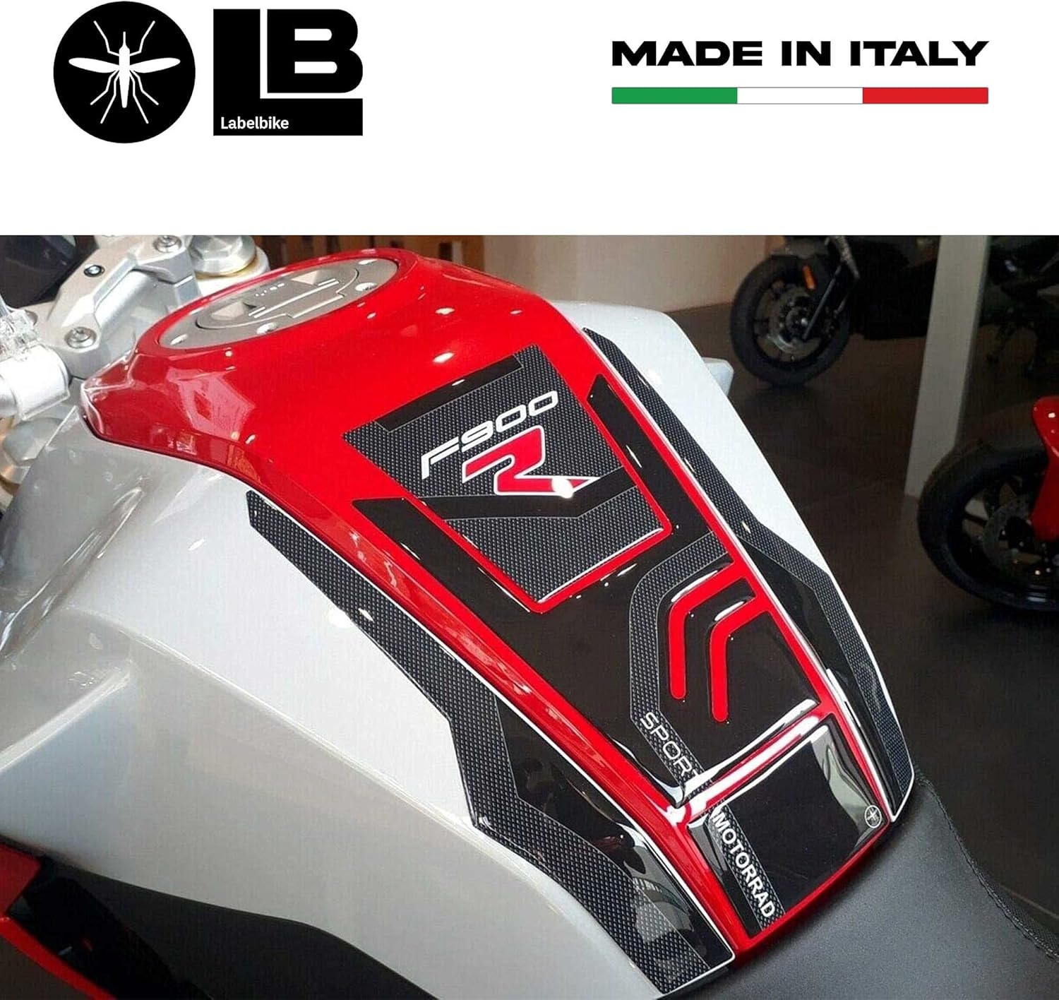 labelbike - 3D Sticker Motorcycle Fuel Tank Pad Protection and Decoration in Resin Compatible with BMW F900R