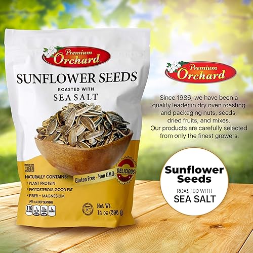 Miniatura 3 de MIXED NUTS - Semillas de girasol tostadas de Premium Orchard  Semillas de girasol originales ligeramente saladas en cáscara con sal marina, sin OMG,