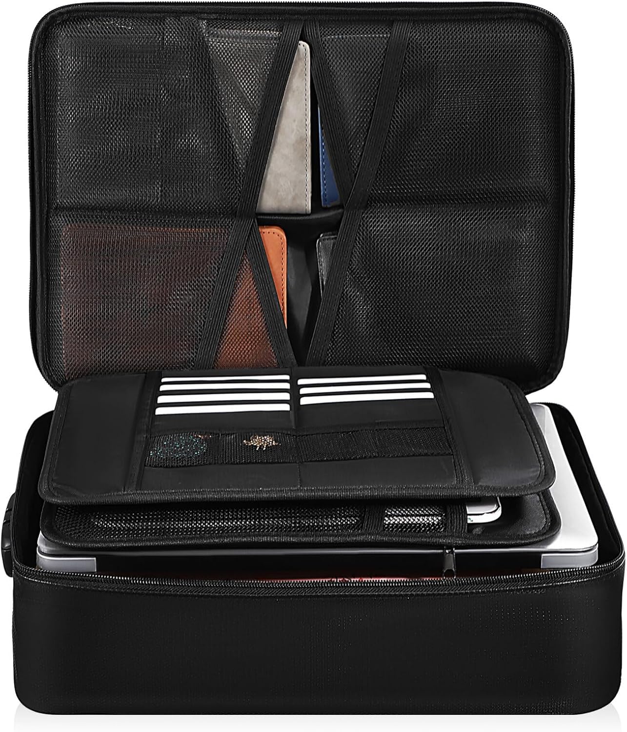 SHERCHPRY Fireproof Document Holder Capacity File Organizer Reinforced Handle Stylish Design and for Important Documents and Certificates Travel Accessories