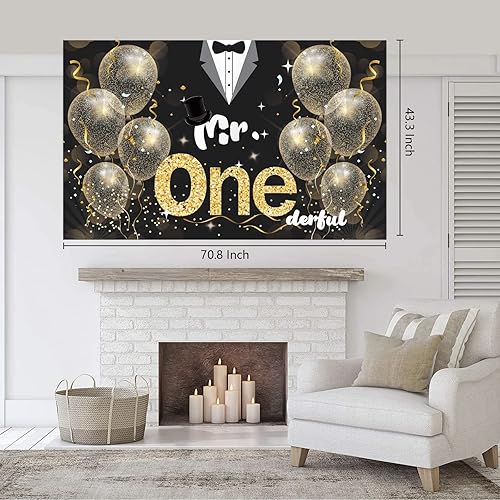 Miniatura 3 de Decoración de fiesta de primer cumpleaños para niños, suministros de fiesta de Mr. Onederful, telón de fondo de primer cumpleaños, pancarta de