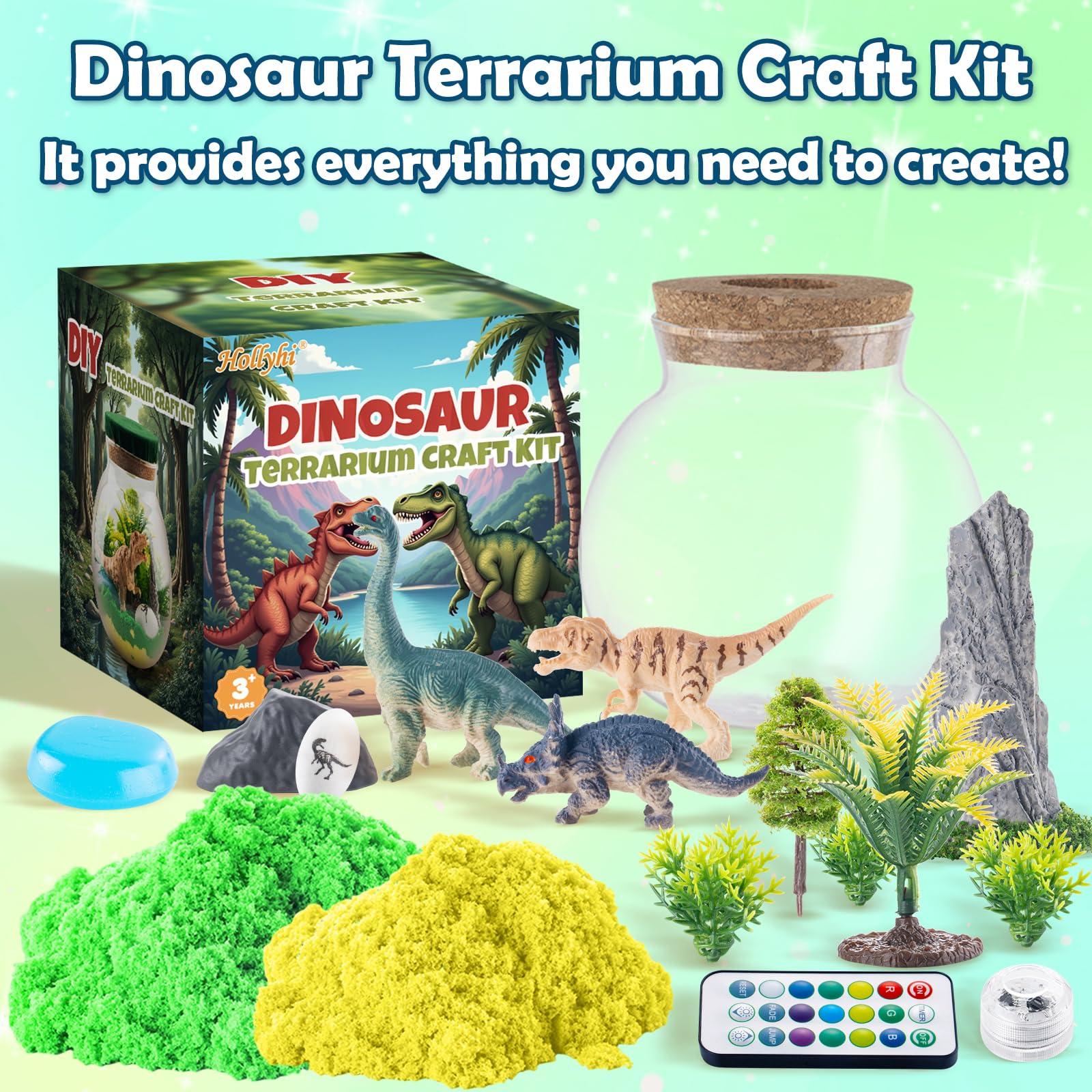 Light Up Terrarium Crafts Kit With Moon Lamp — DIY Gift For Kids 8-12, Boys & Girls Science Toy, Night Light & Decor - View #4